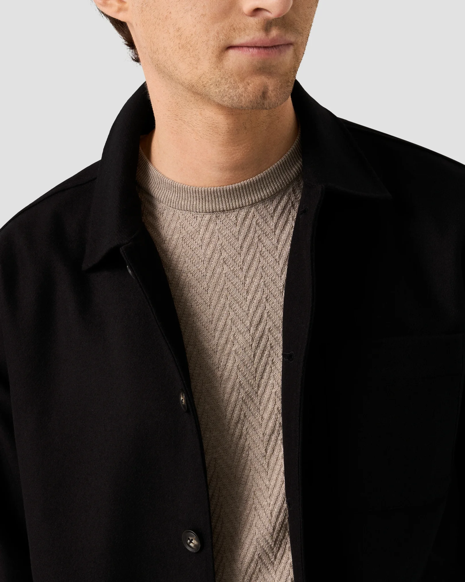 Eton - black wool cashmere jacket