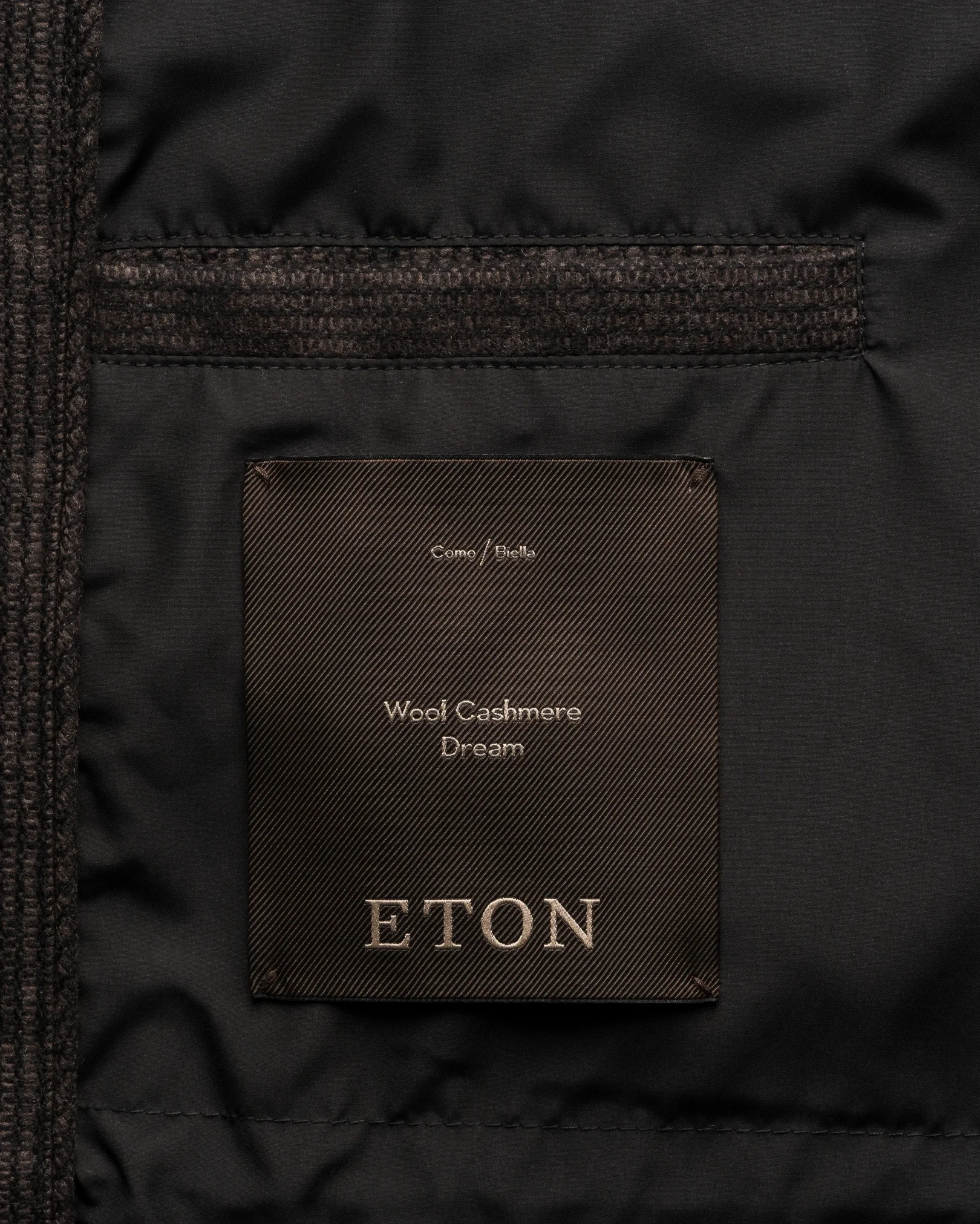 Eton - dark brown wool cashmere travel jacket