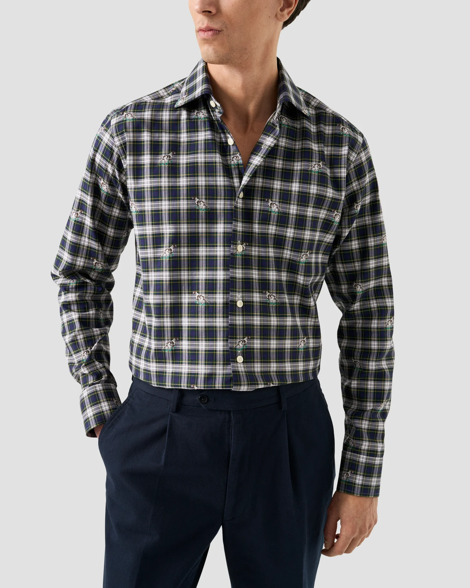 Eton - bird dog fil coupe shirt