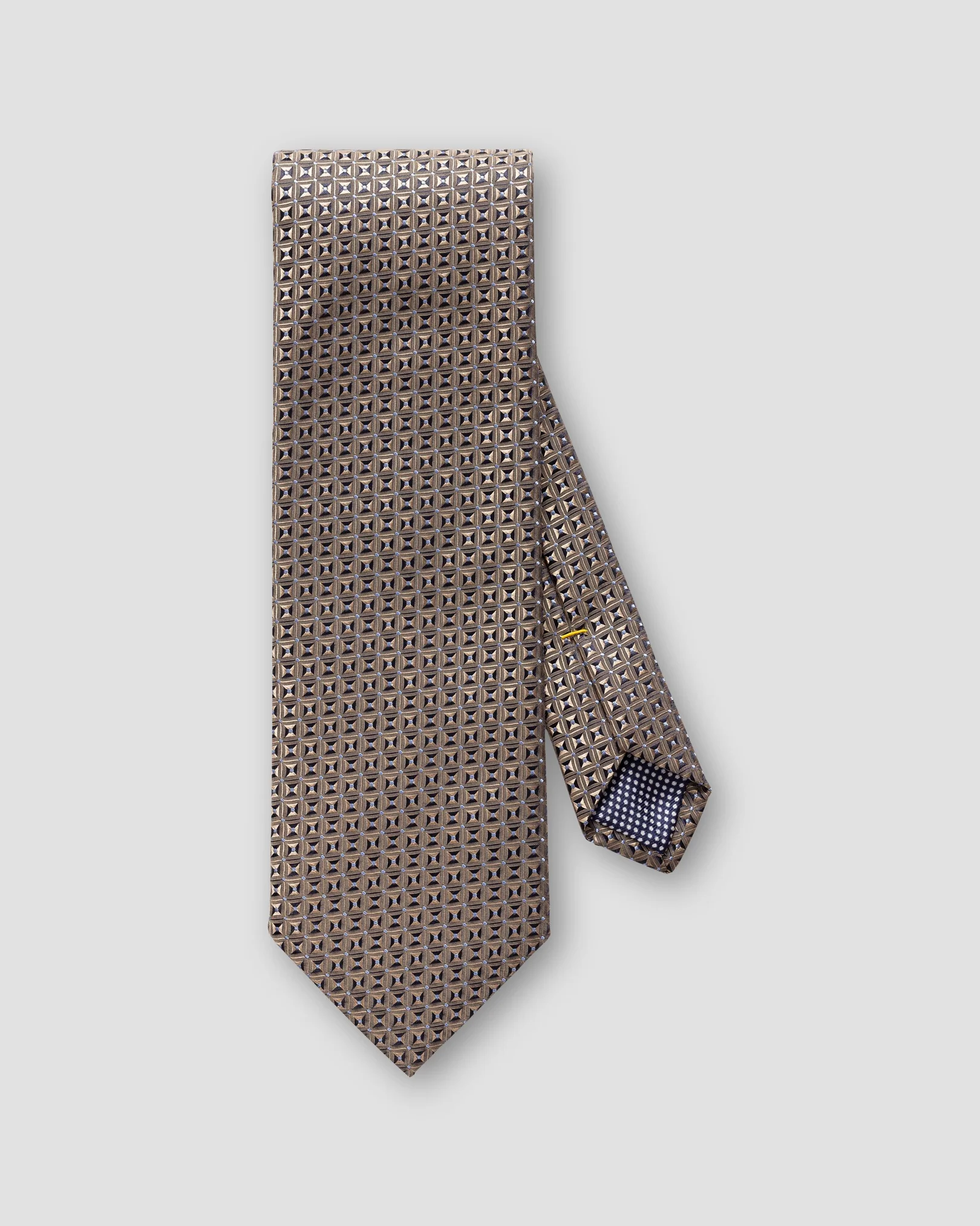 Eton - brown geometric silk tie geometric