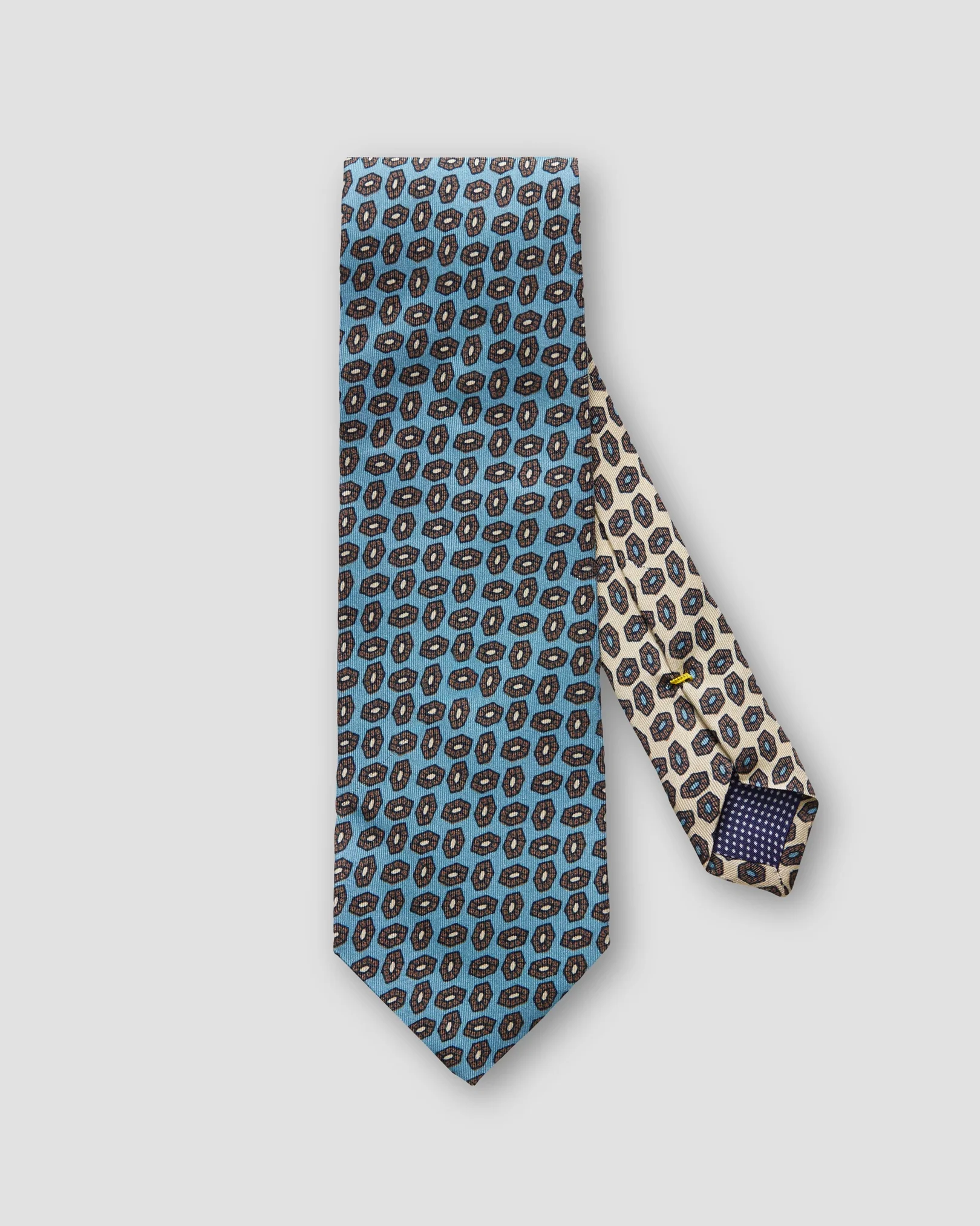 Eton - mid blue geometric printed tie