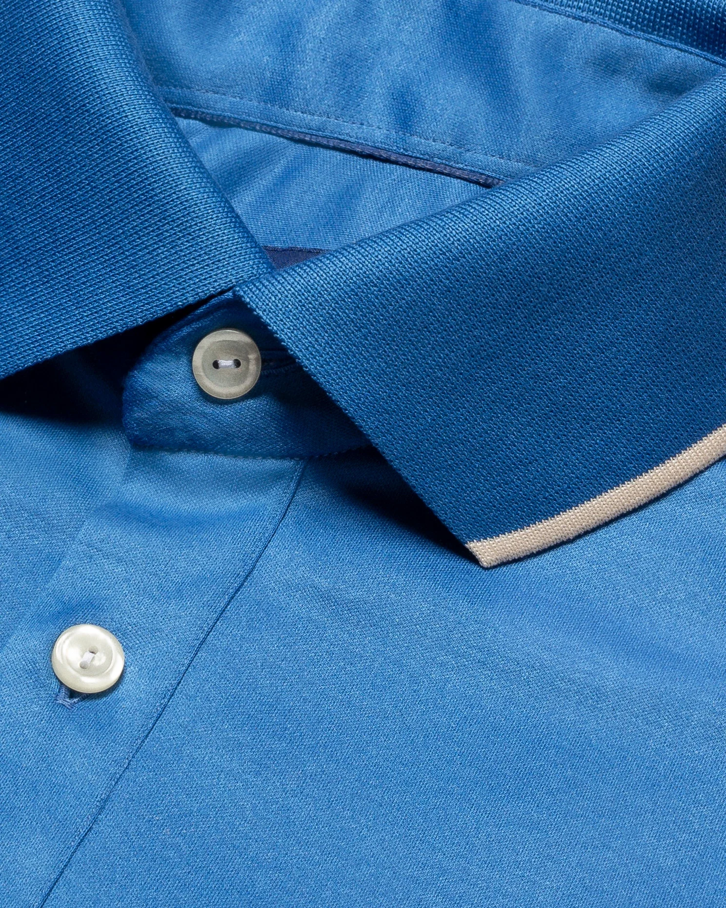 Eton - blue filo di scozia pop over shirt