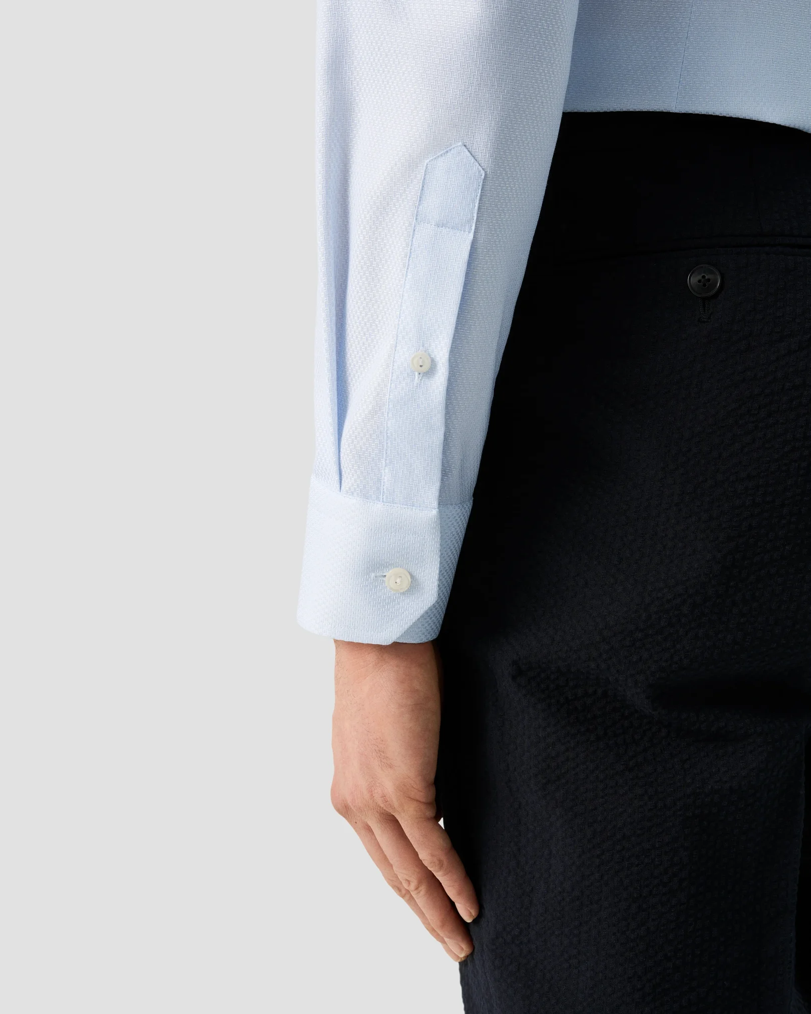 Eton - semi solid cotton tencel tm lyocell shirt light blue 261