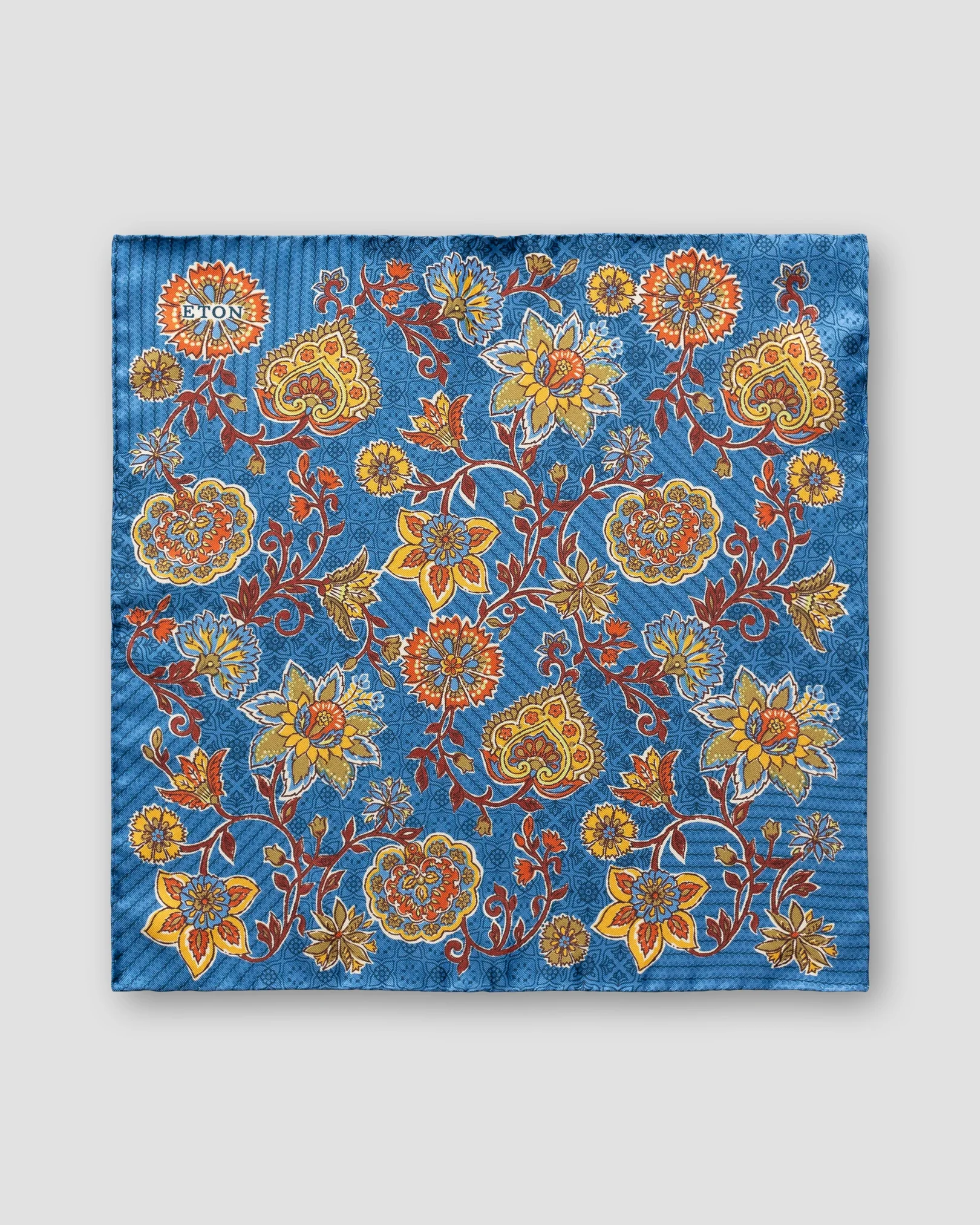 Eton - navy floral silk pocket square
