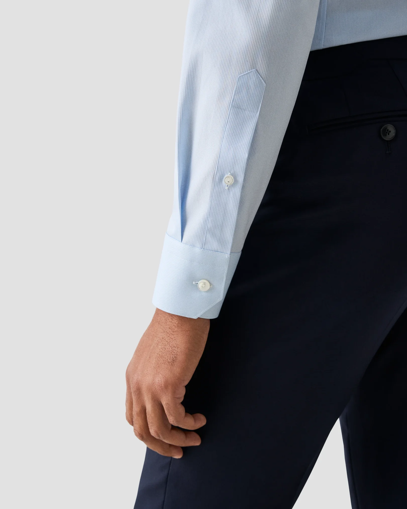 Eton - light blue semi solid elevated pique 260