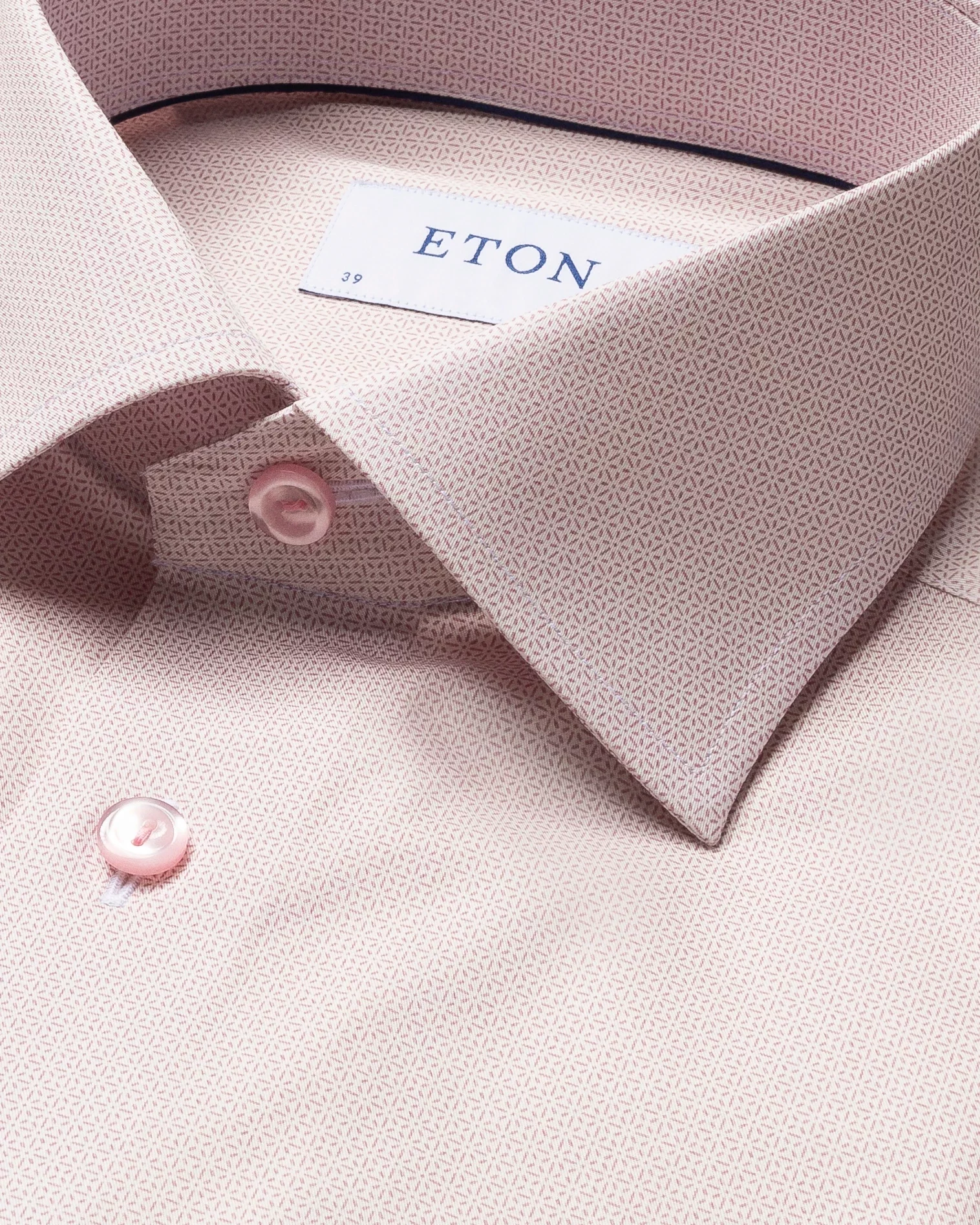 Eton - pink micro pattern fine twill shirt