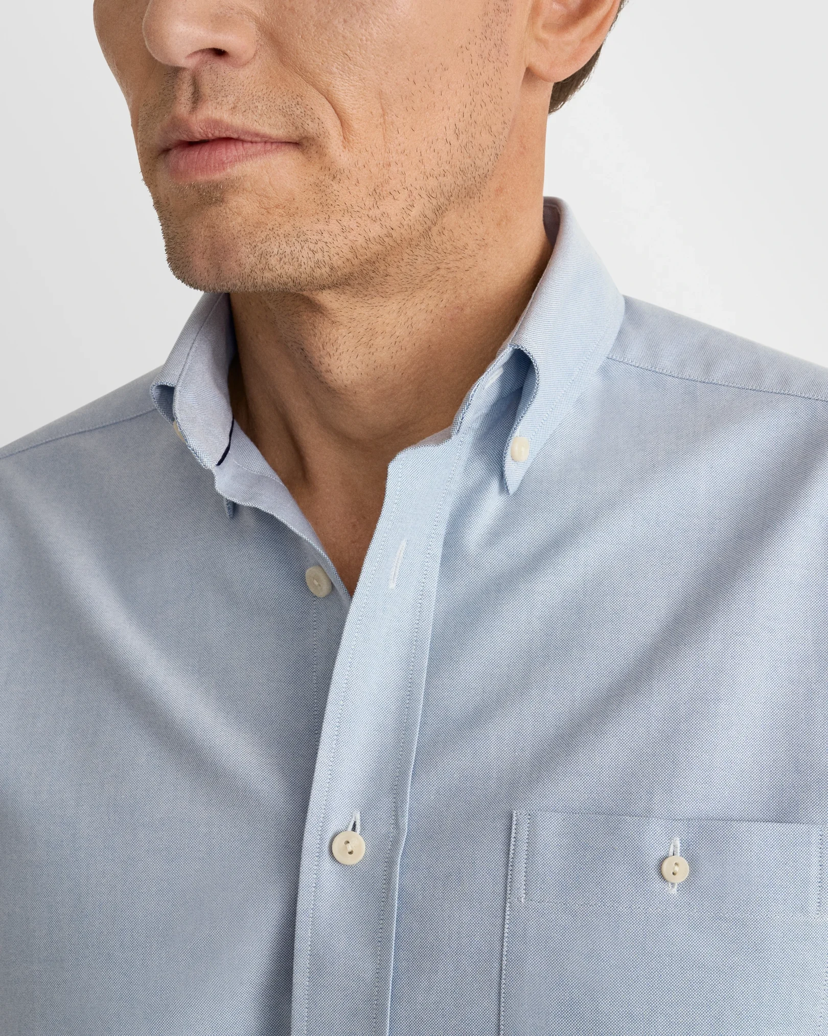 Eton - light blue solid oxford shirt