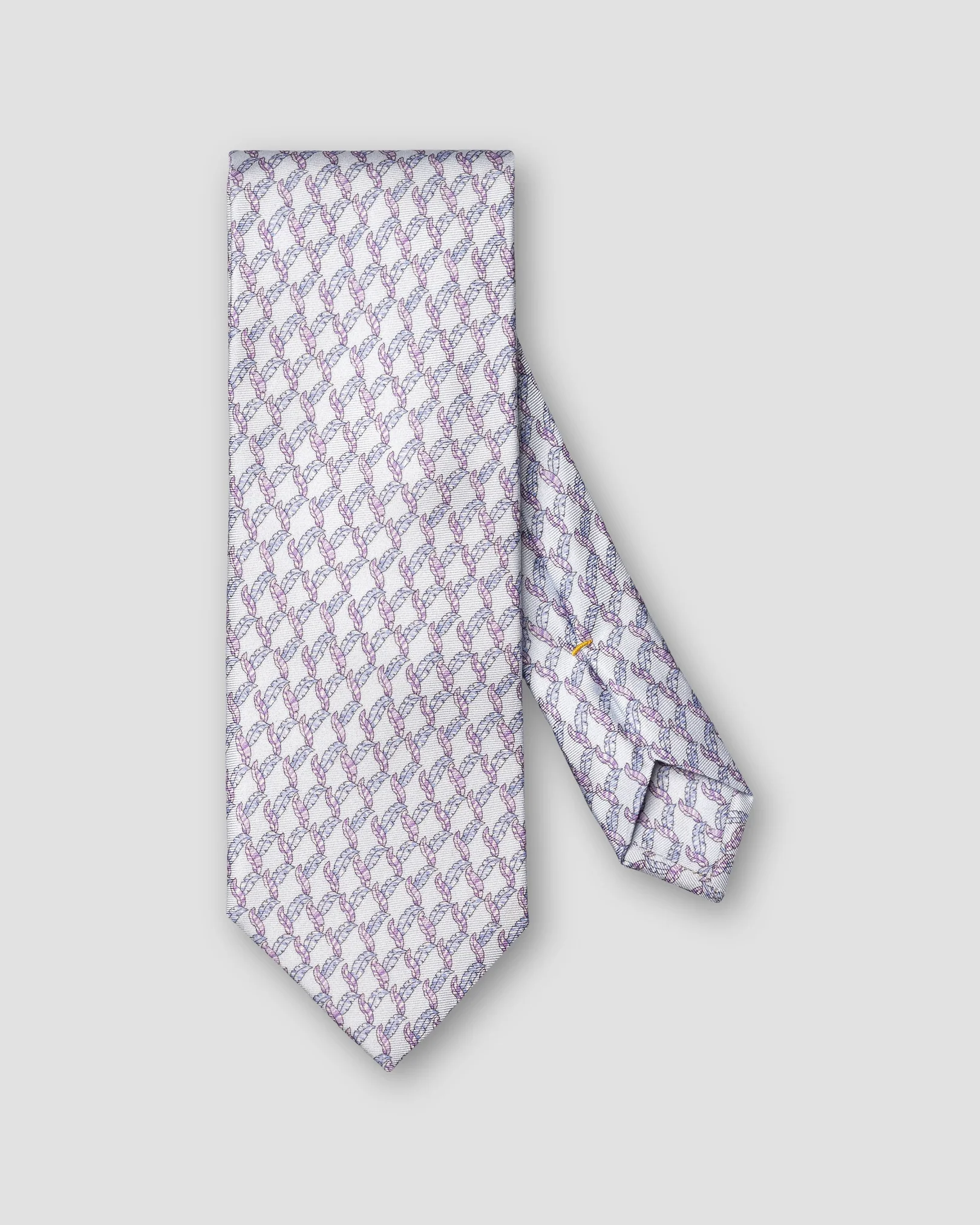Eton - light blue leaf print silk tie