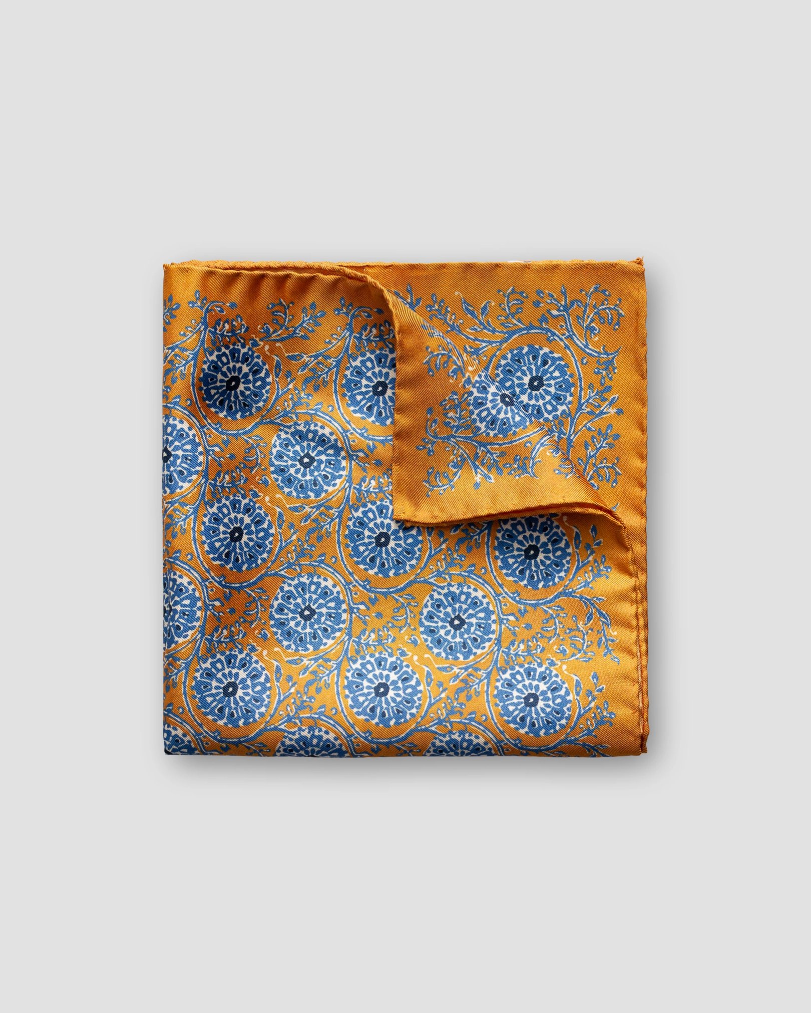 Eton - yellow geometric circles pocket square