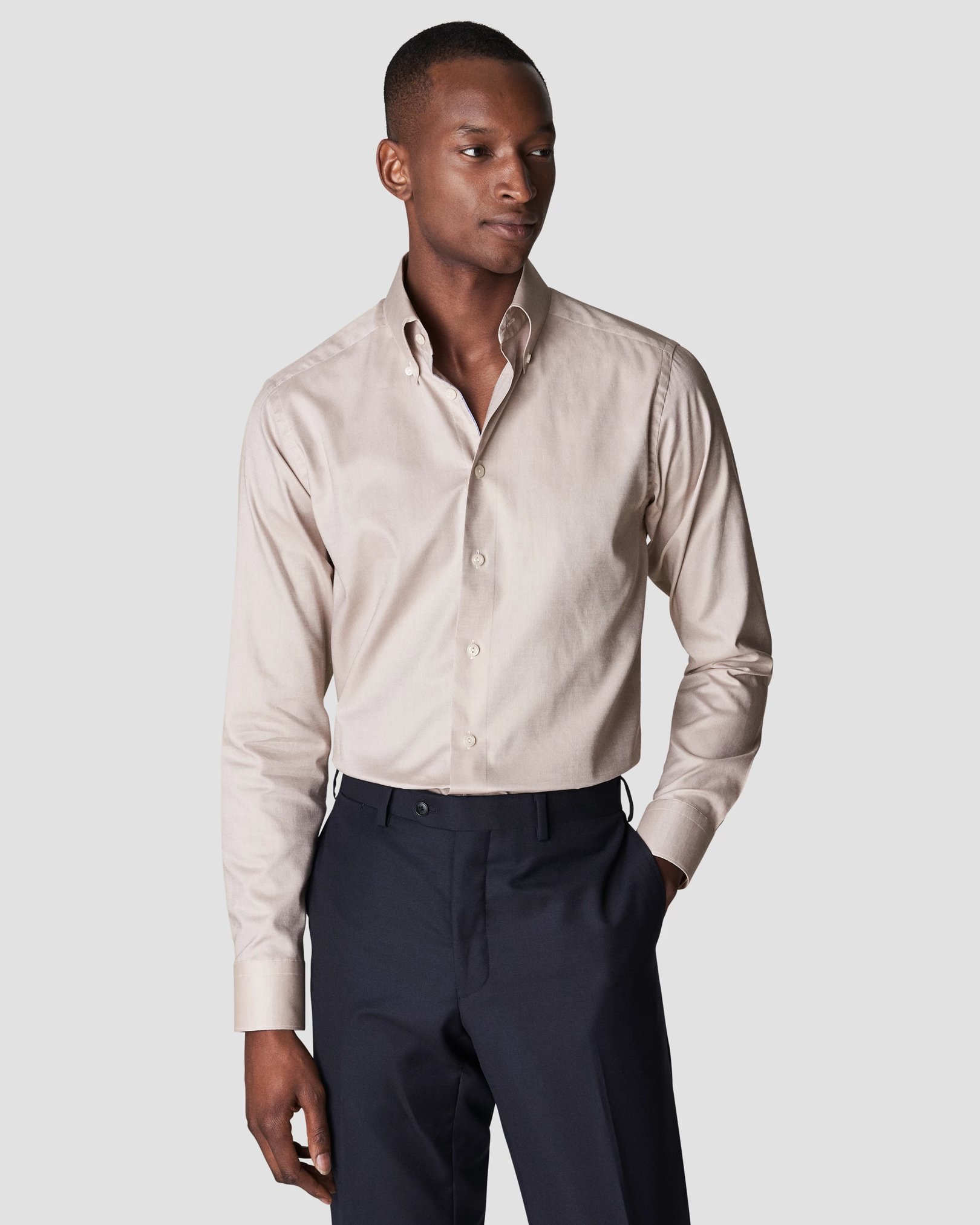 Eton - beige wrinkle free oxford