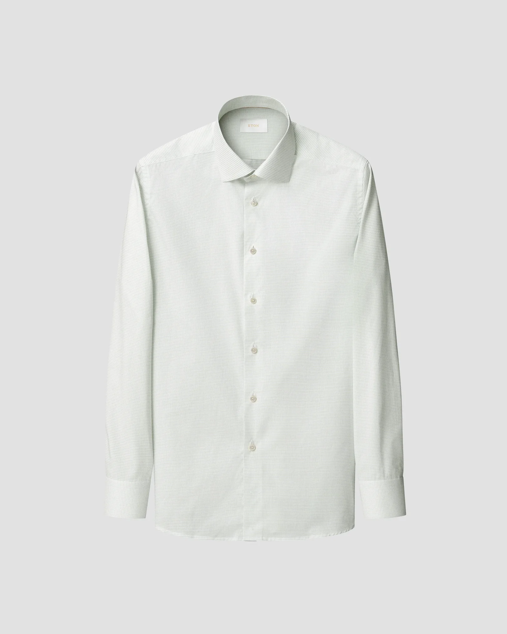 Eton - light green micro check supima 120 shirt
