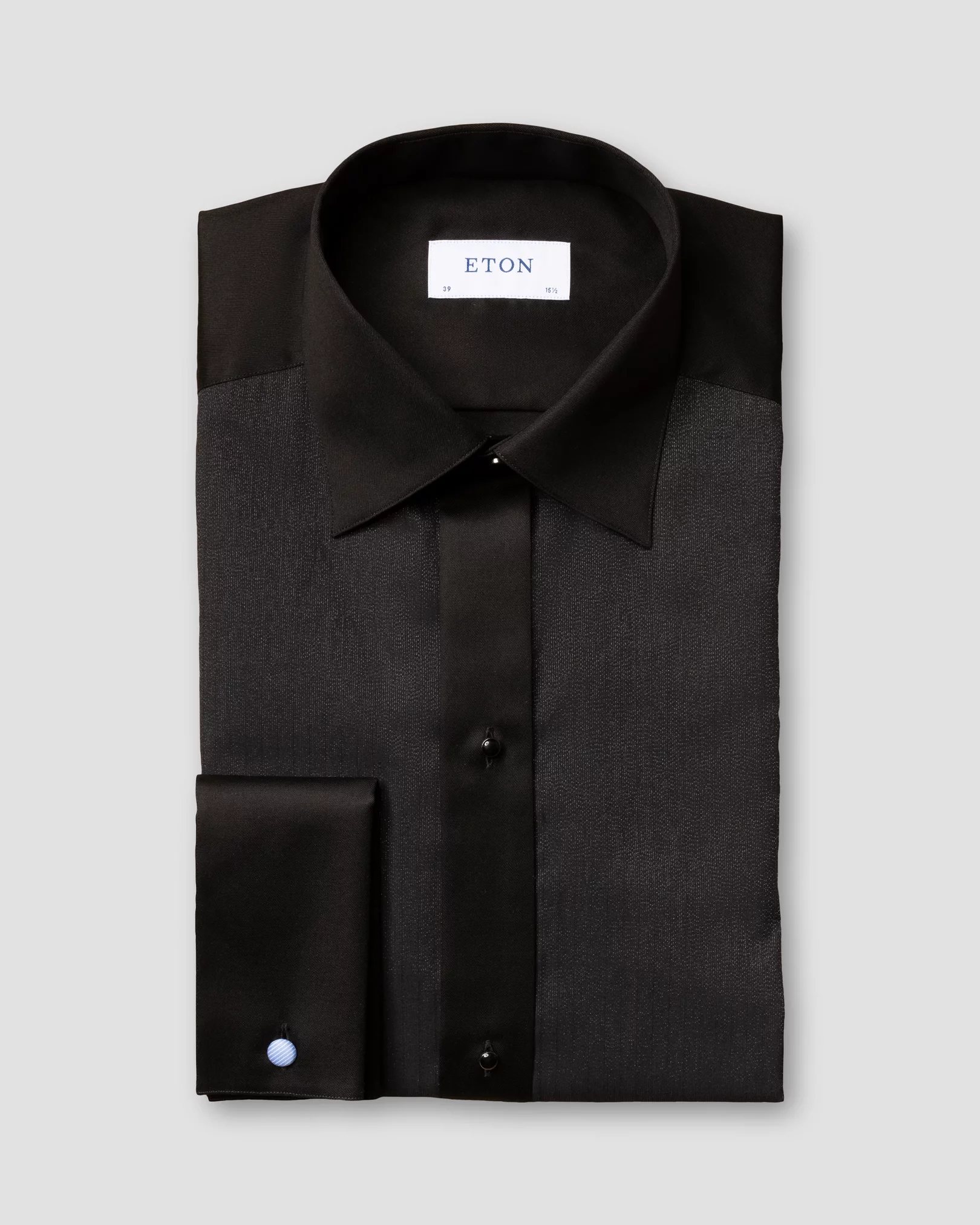 Eton - black plisse tuxedo shirt