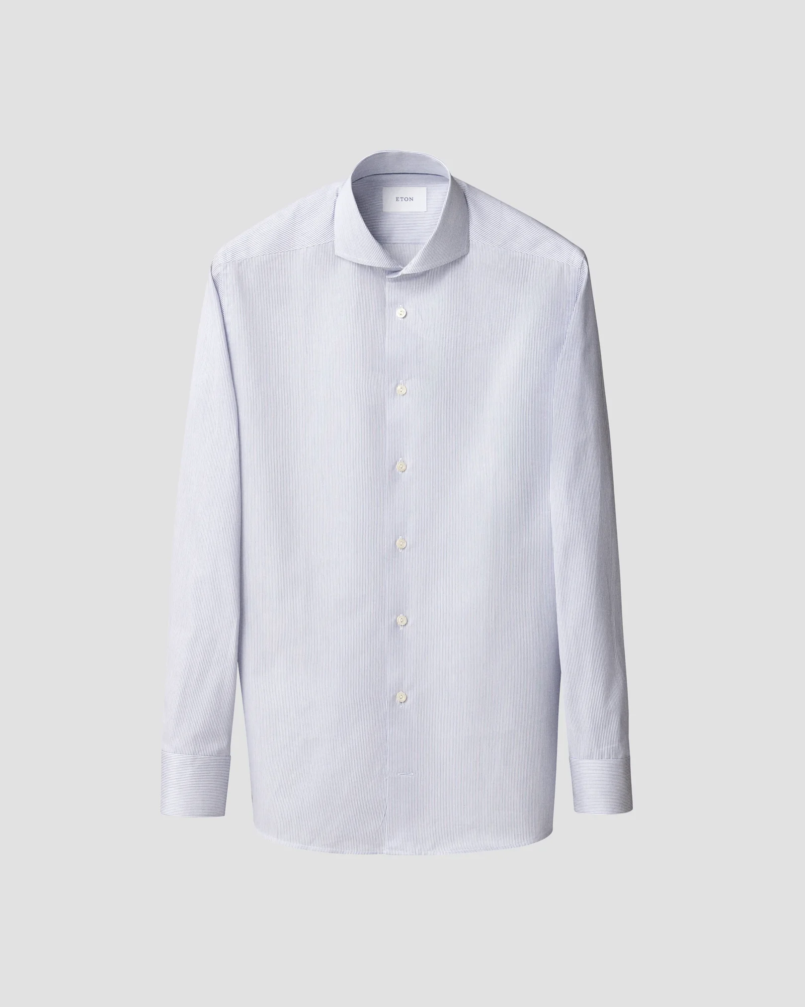 Eton - dark blue fine striped signature twill shirt