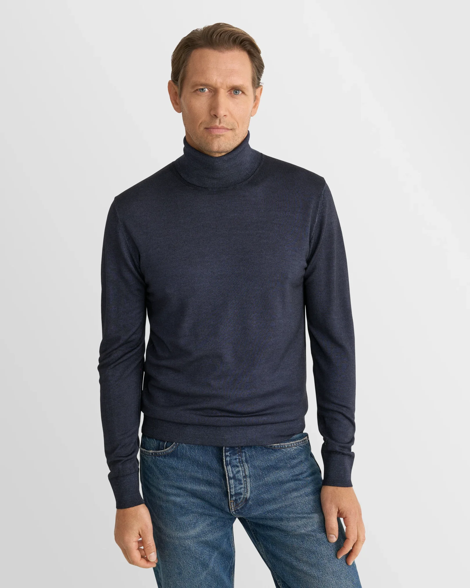 Eton - navy blue merino vintage turtle neck