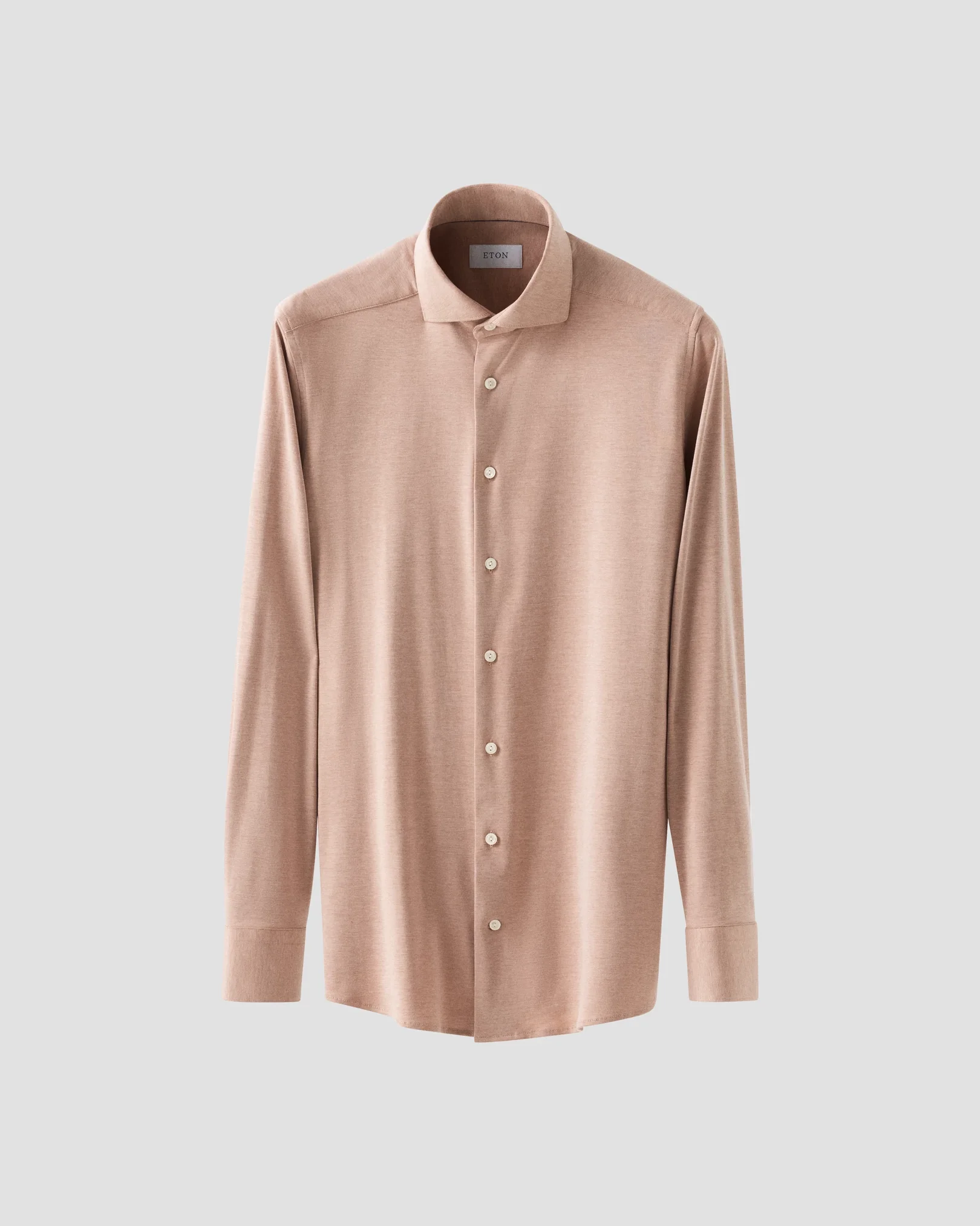 Eton - beige semi solid cotton four way stretch
