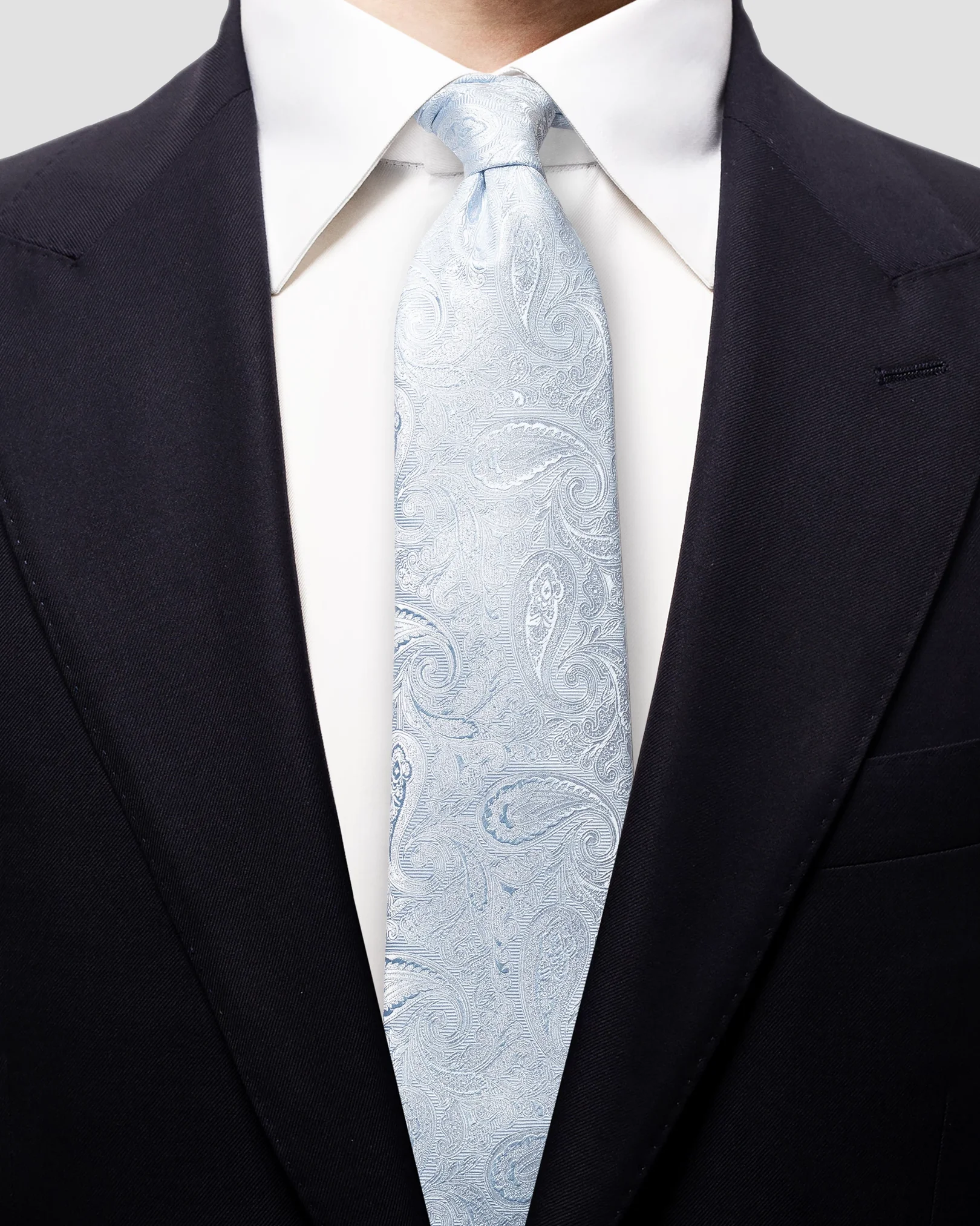 Eton - blue lustrous paisley tie