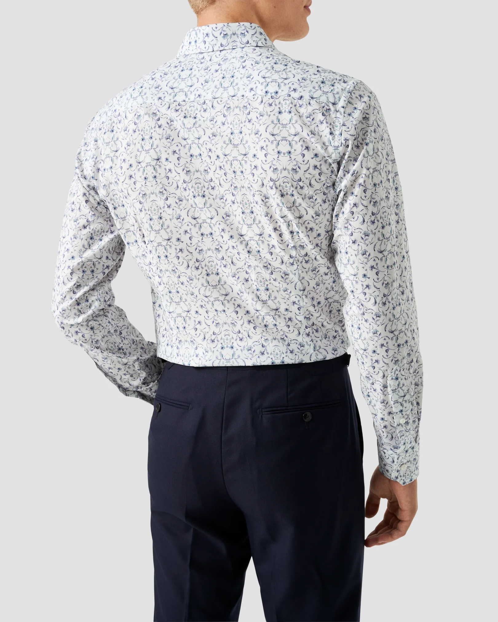 Eton - floral fine twill shirt cut away single slim