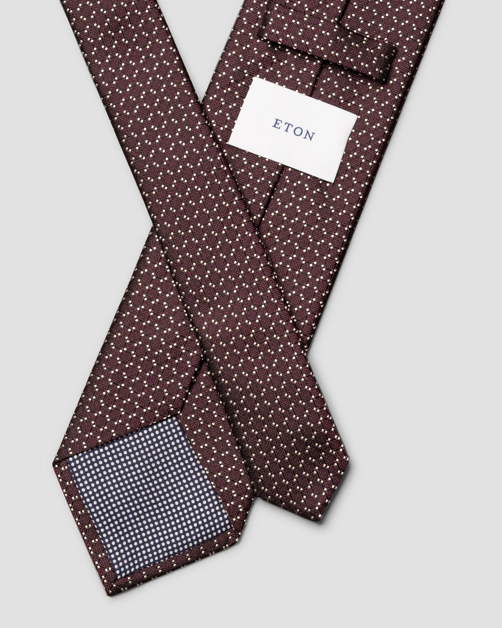 Eton - dark red micro dot woven silk tie