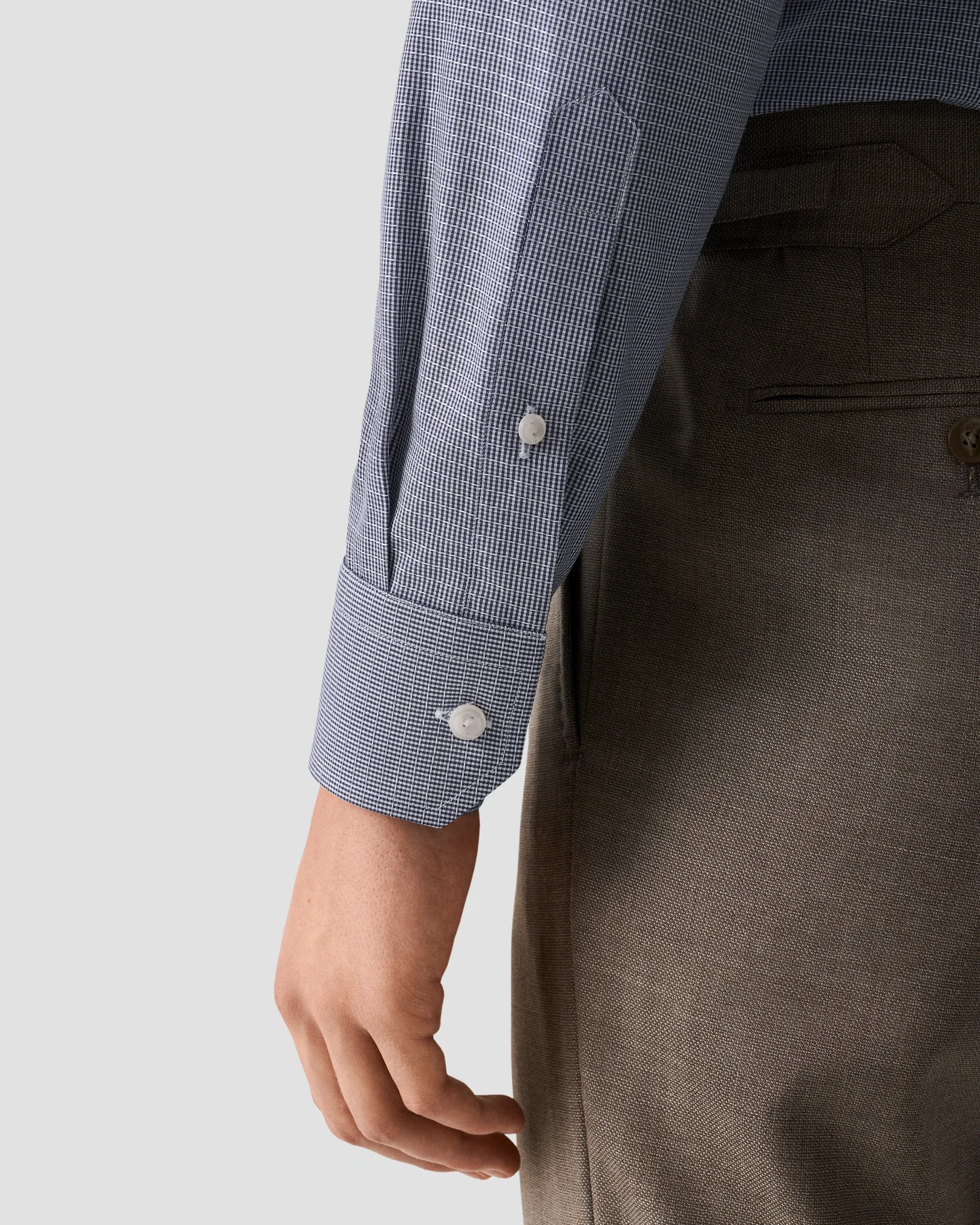 Eton - dark blue semi solid signature dobby shirt