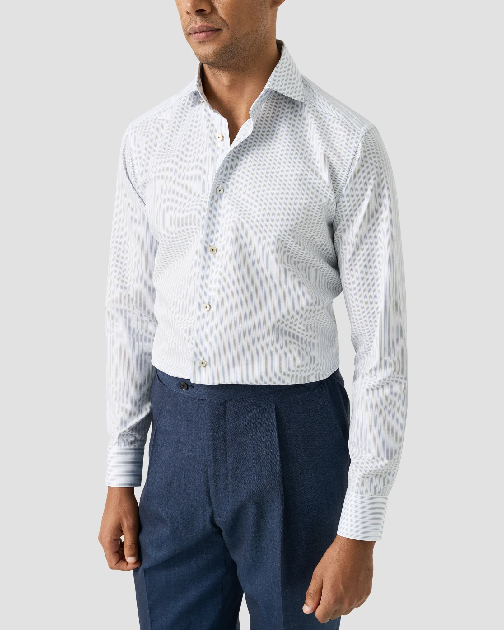 Eton - striped cotton linen shirt