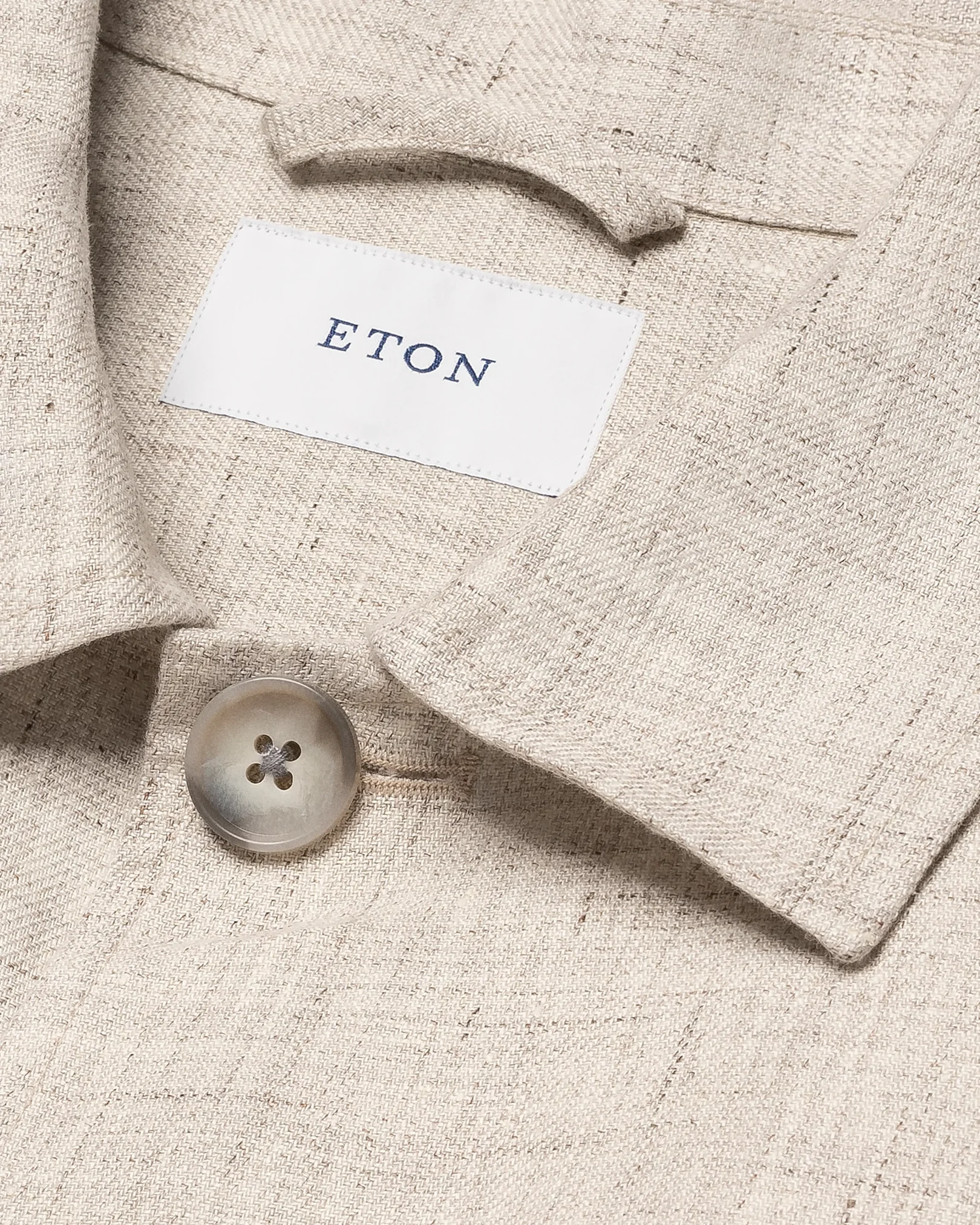 Eton - beige four pocket linen overshirt