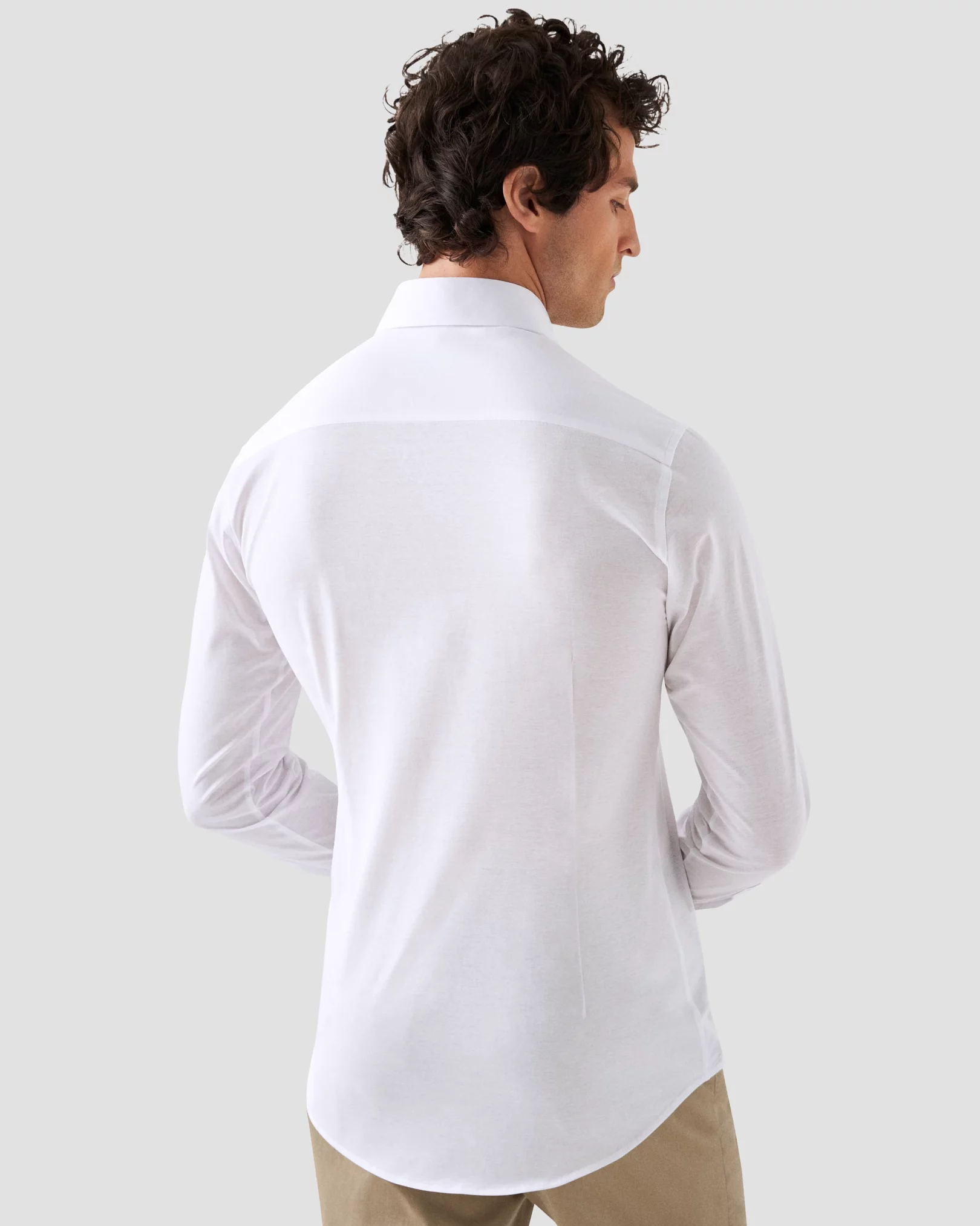 White Mélange Jersey Shirt - Eton