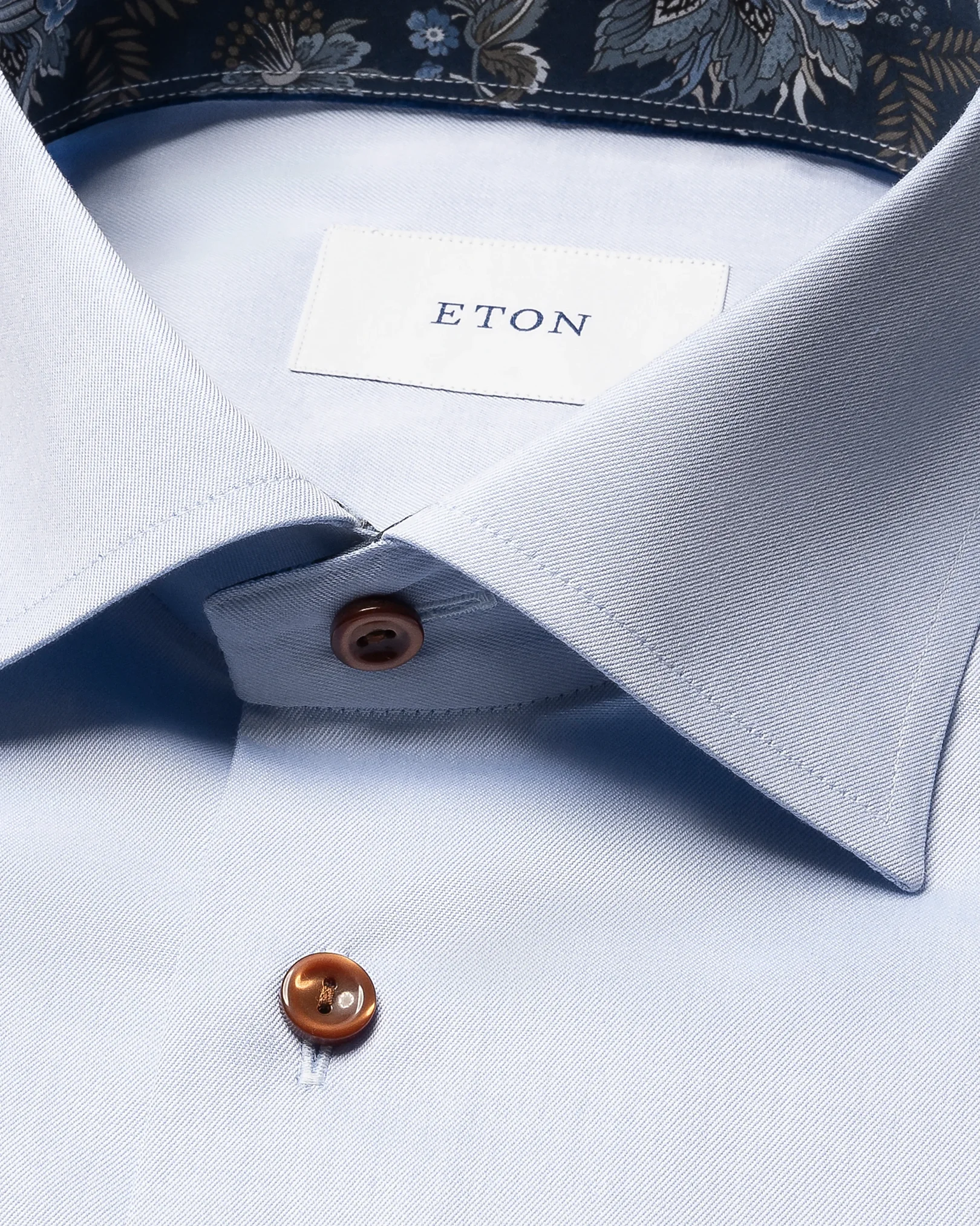 Eton - floral effect signature twill shirt cut away single slim
