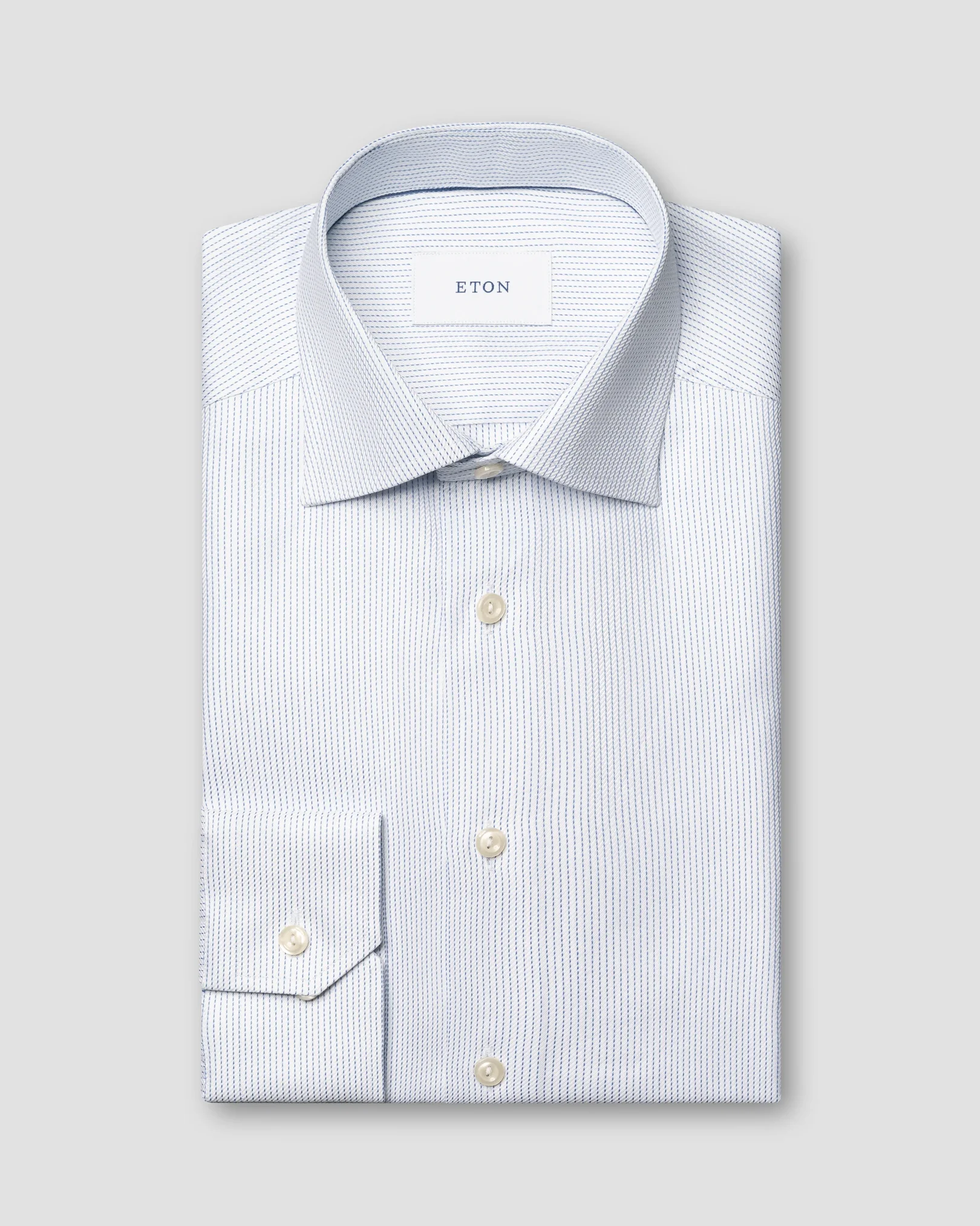 Eton - light blue semi solid signature twill shirt