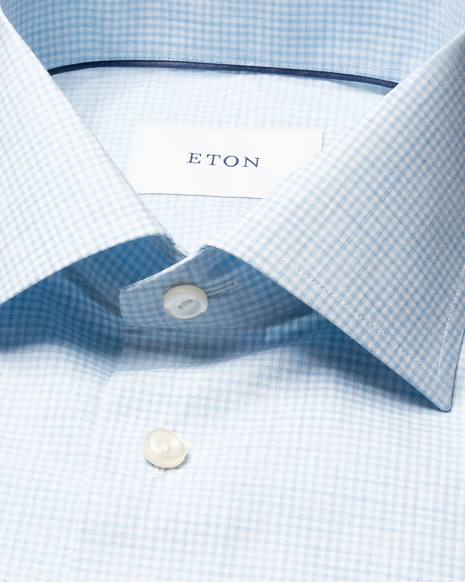 Eton - light blue check fine twill shirt 253