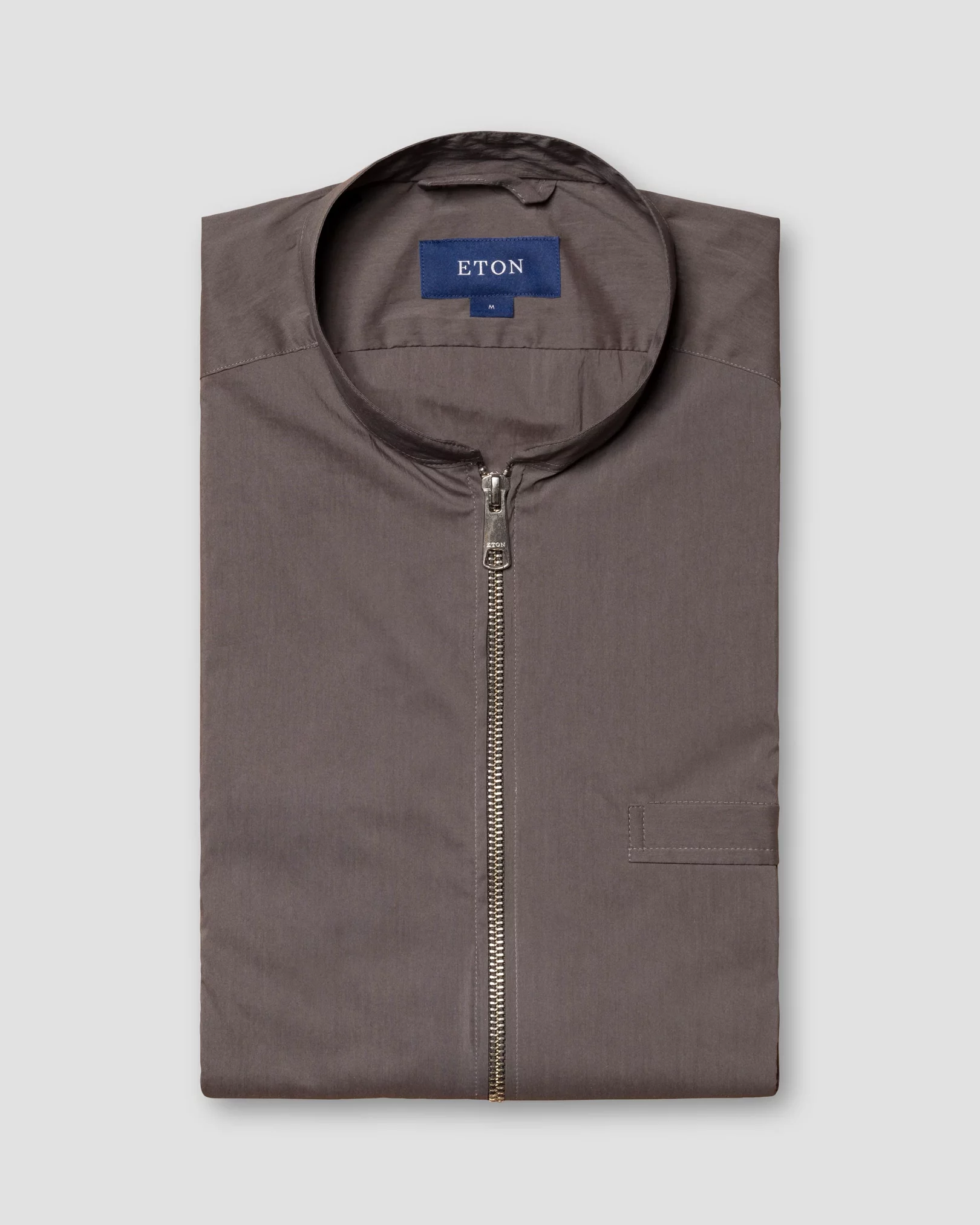Eton - brown wind vest stand collar low sleeve less vest