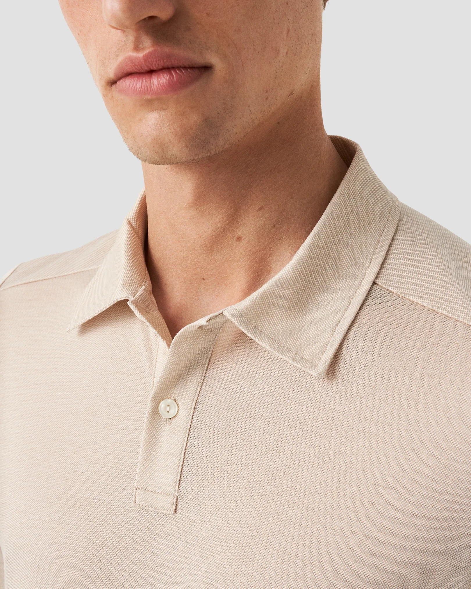 Eton - Beige Oxford Piqué Polo Shirt