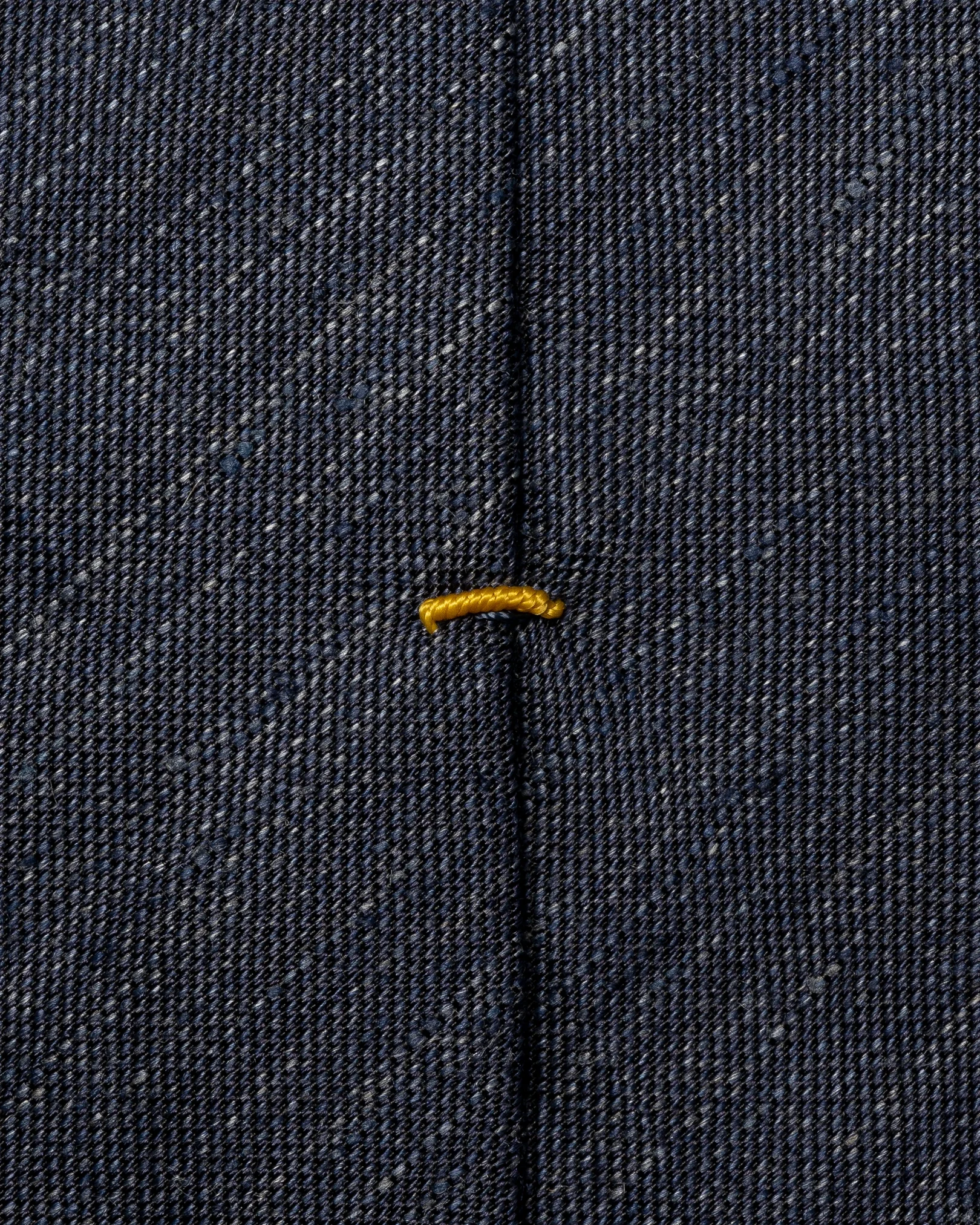 Eton - solid woven linen silk tie navy blue