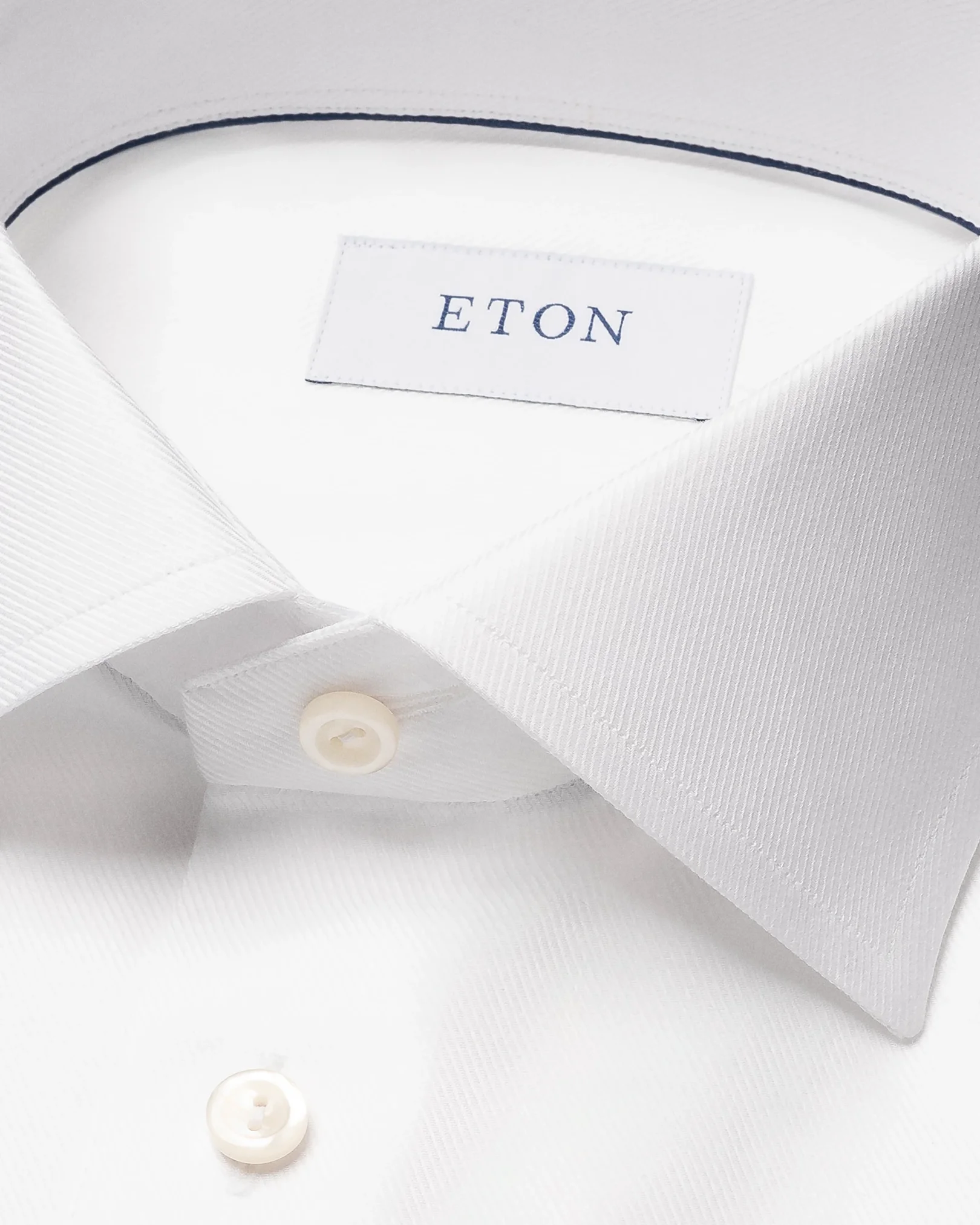 Eton - white twill semi solid melange shirt