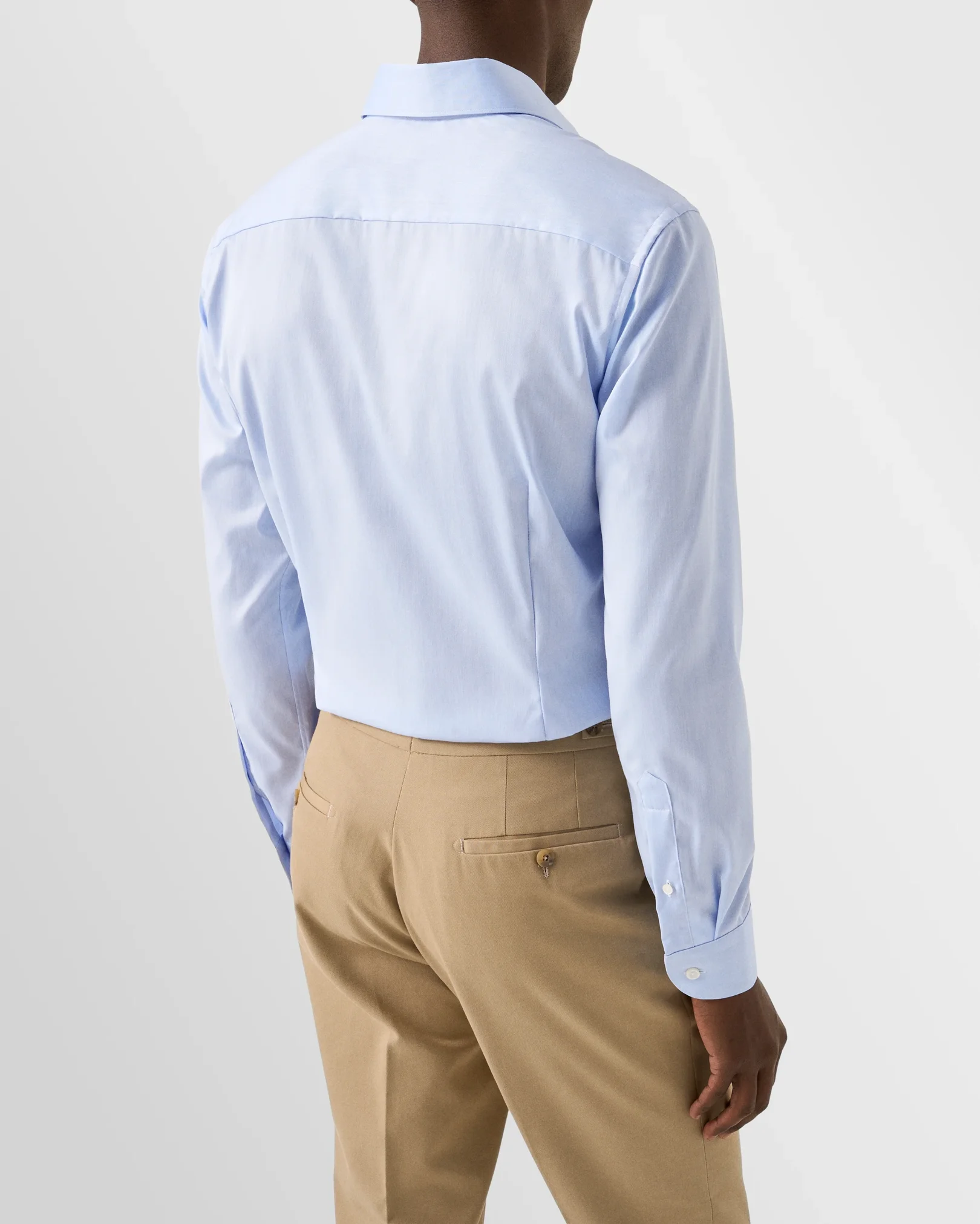 Eton - light blue signature twill wide spread collar