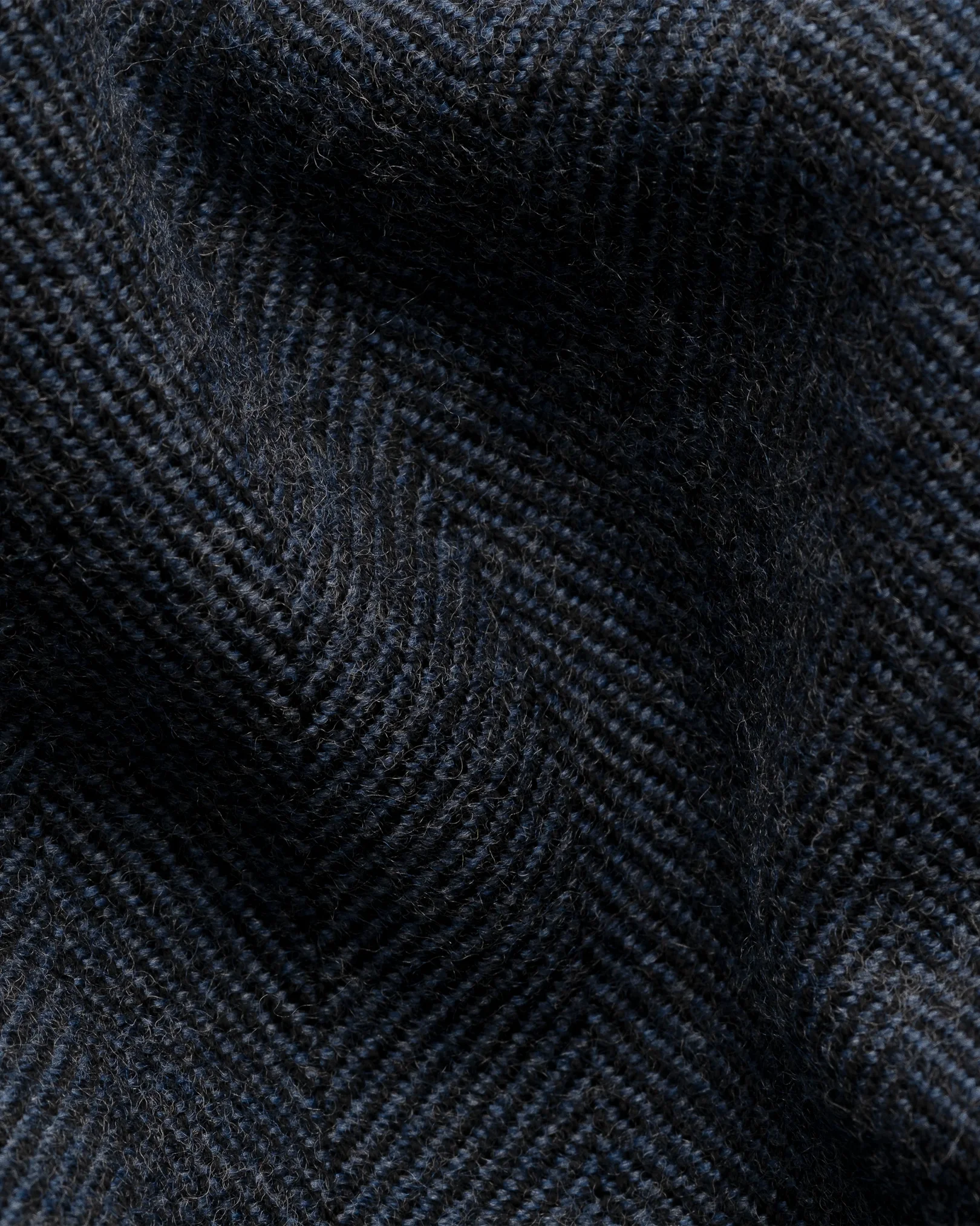 Eton - navy herringbone merino wool scarf
