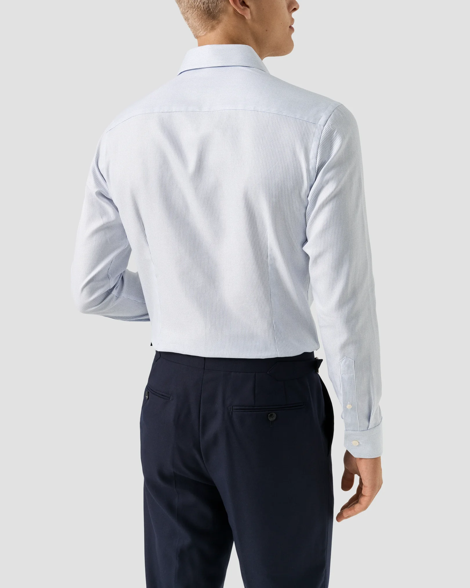 Eton - light blue semi solid signature twill shirt