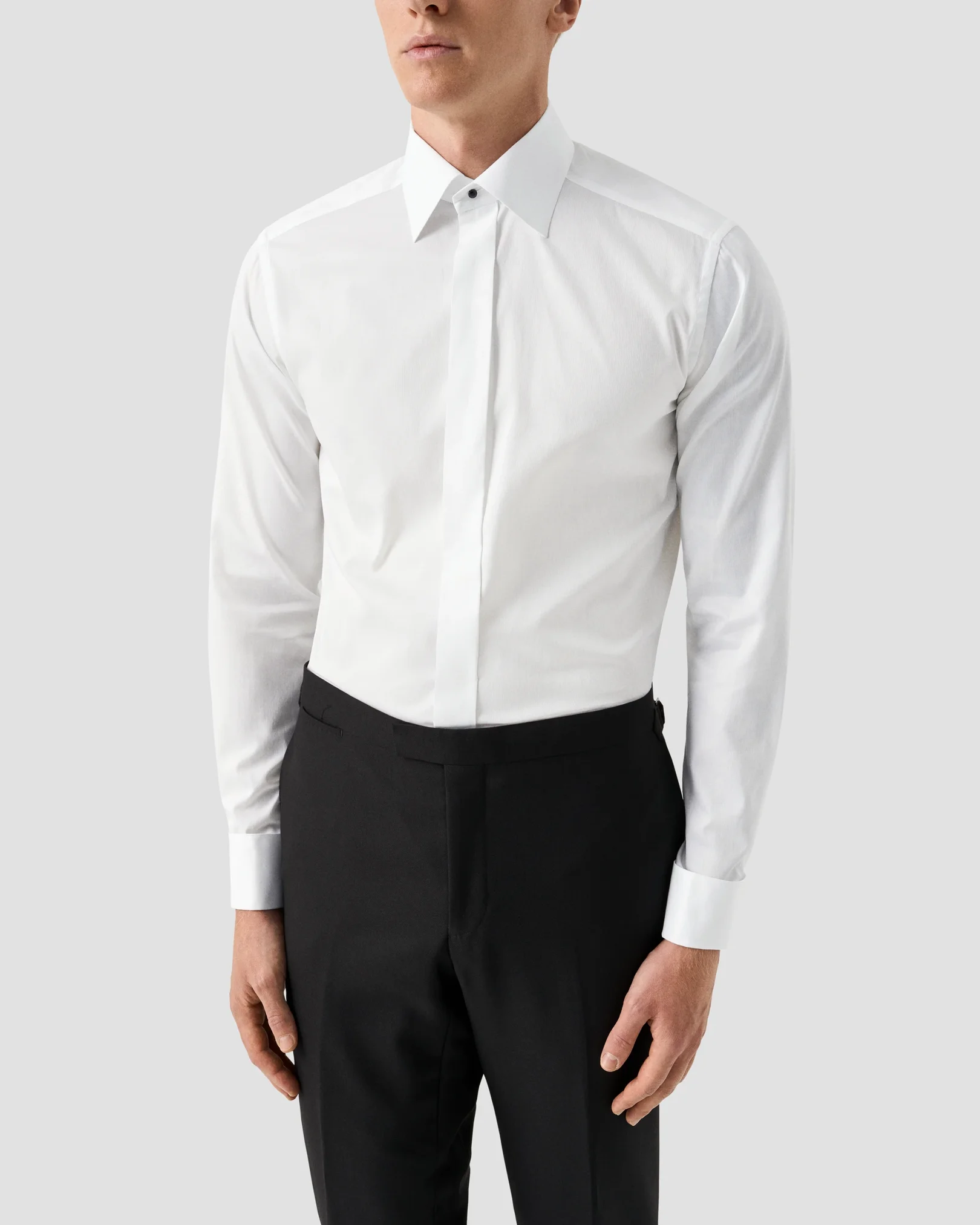 Eton - white semi solid evening shirt