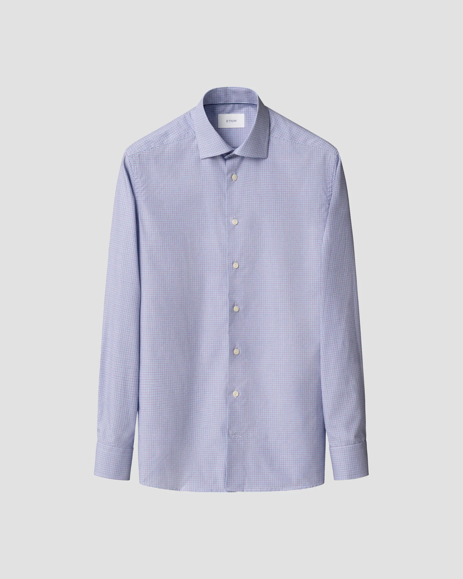 Eton - checked twill shirt cut away s3