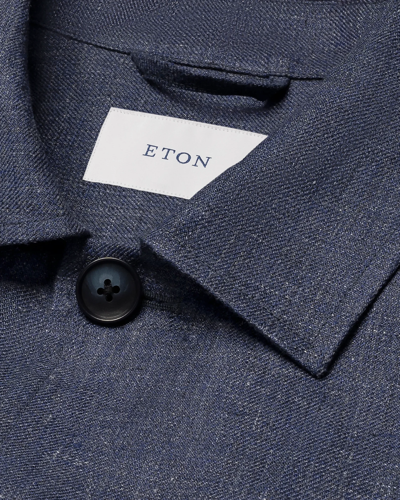 Eton - navy blue four pocket linen overshirt