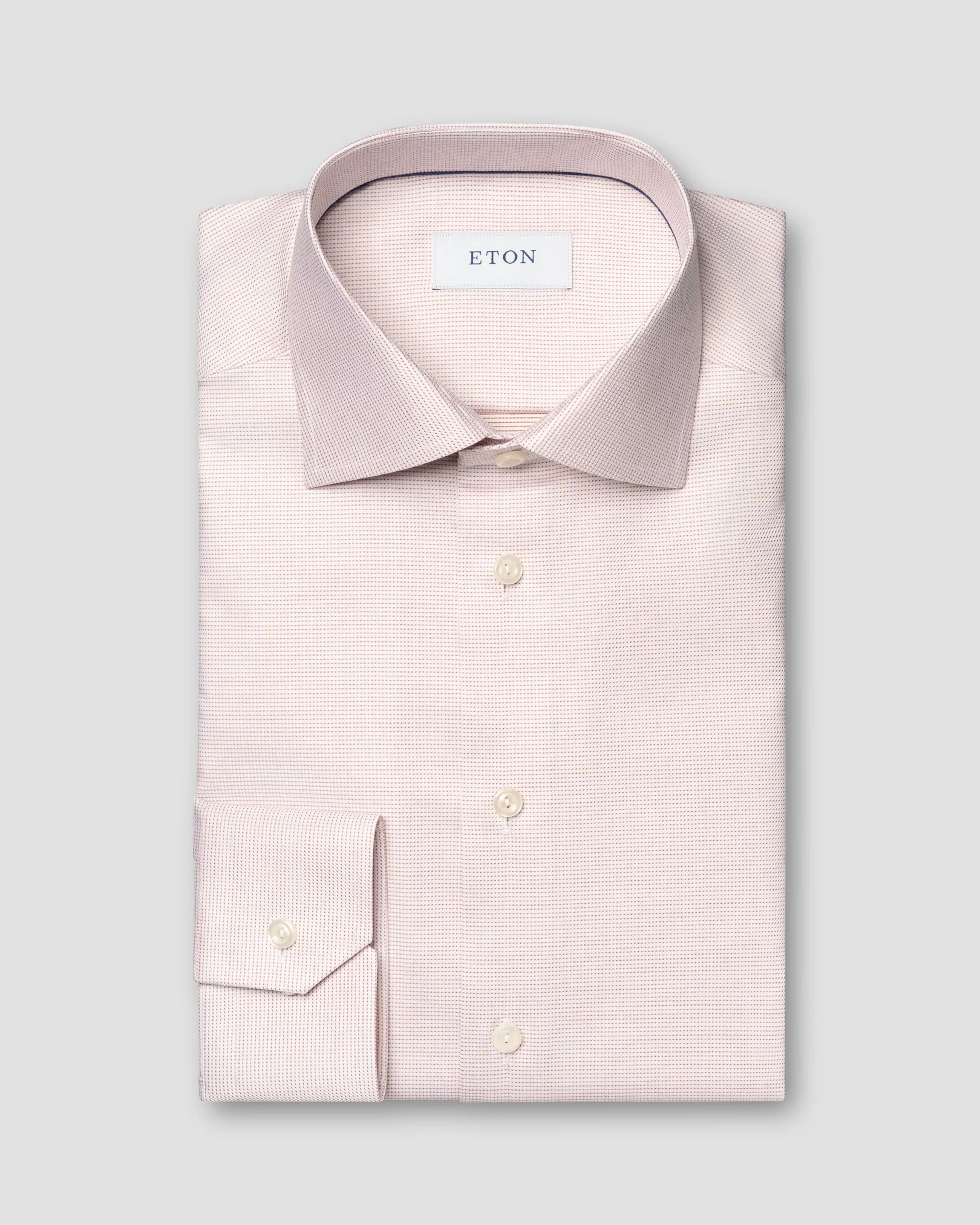 Eton - pink semi solid cotton tencel tm lyocell shirt