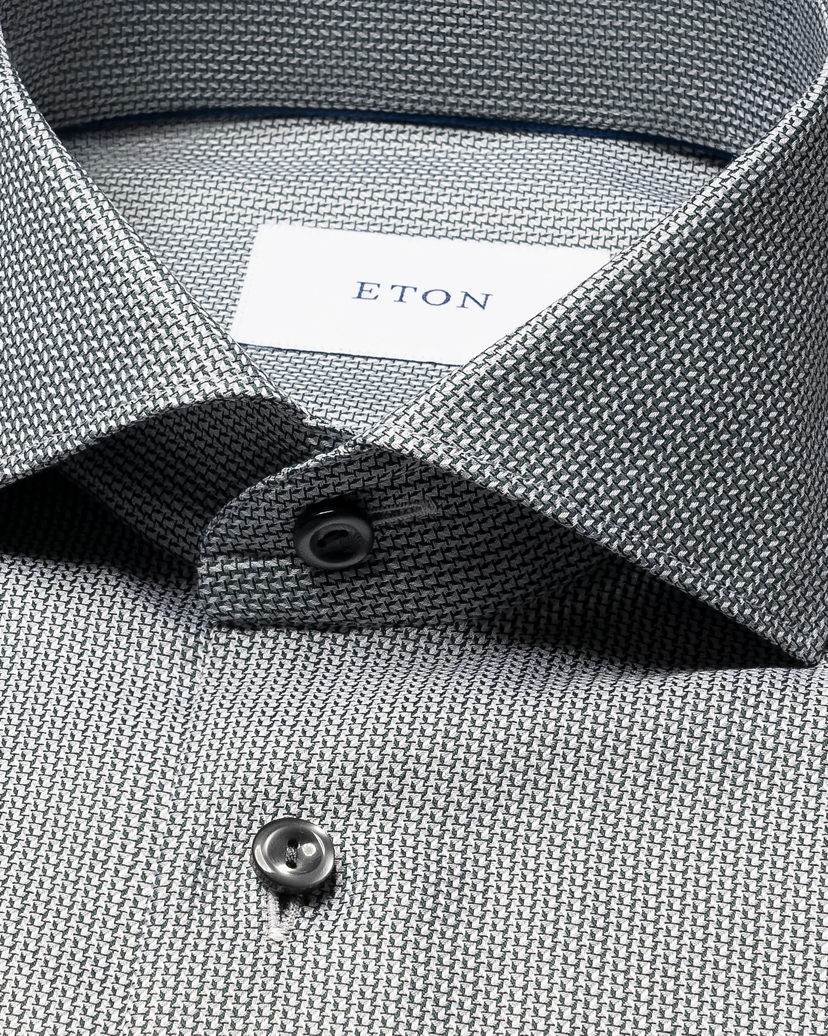 Eton - dark green semi solid dobby shirt
