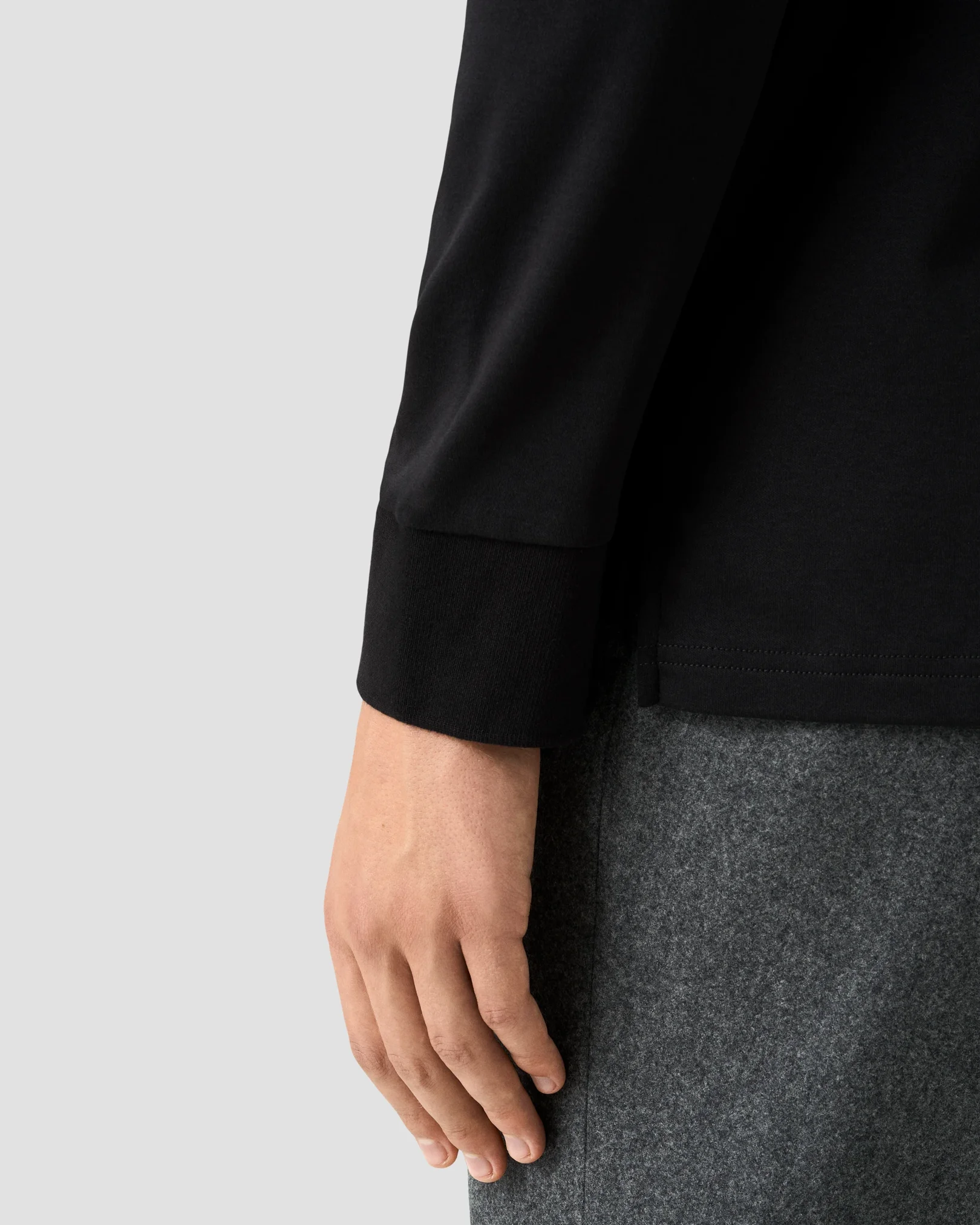 Eton - interlock polo shirt black interlock polo shirt