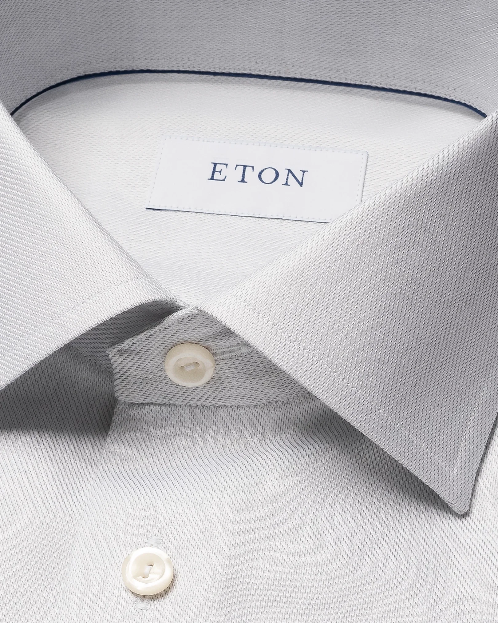 Eton - light grey melange semi solid fine twill shirt 260