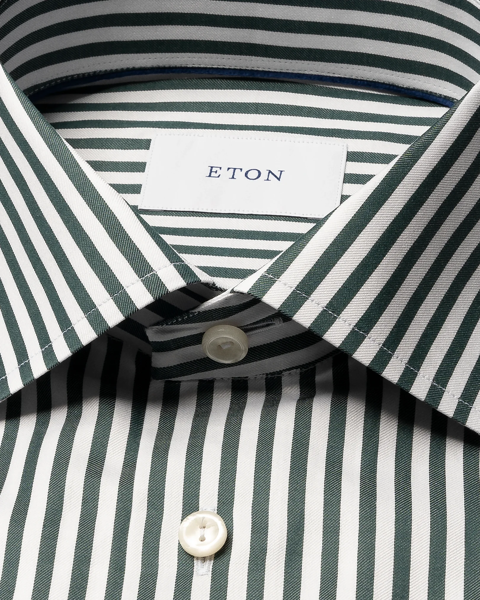 Eton - dark green bengal striped signature twill shirt