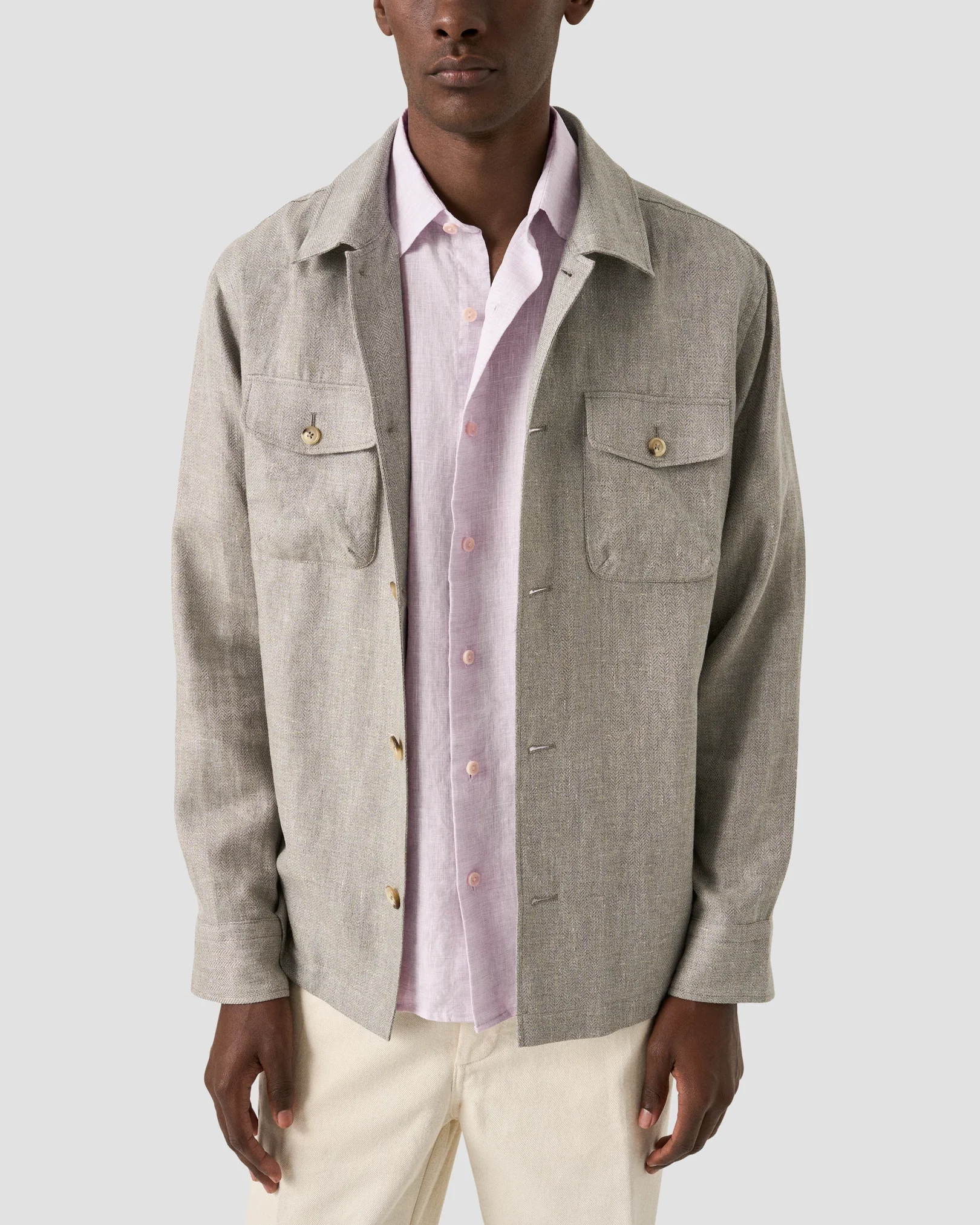Eton - solid linen short sleeve shirt 261