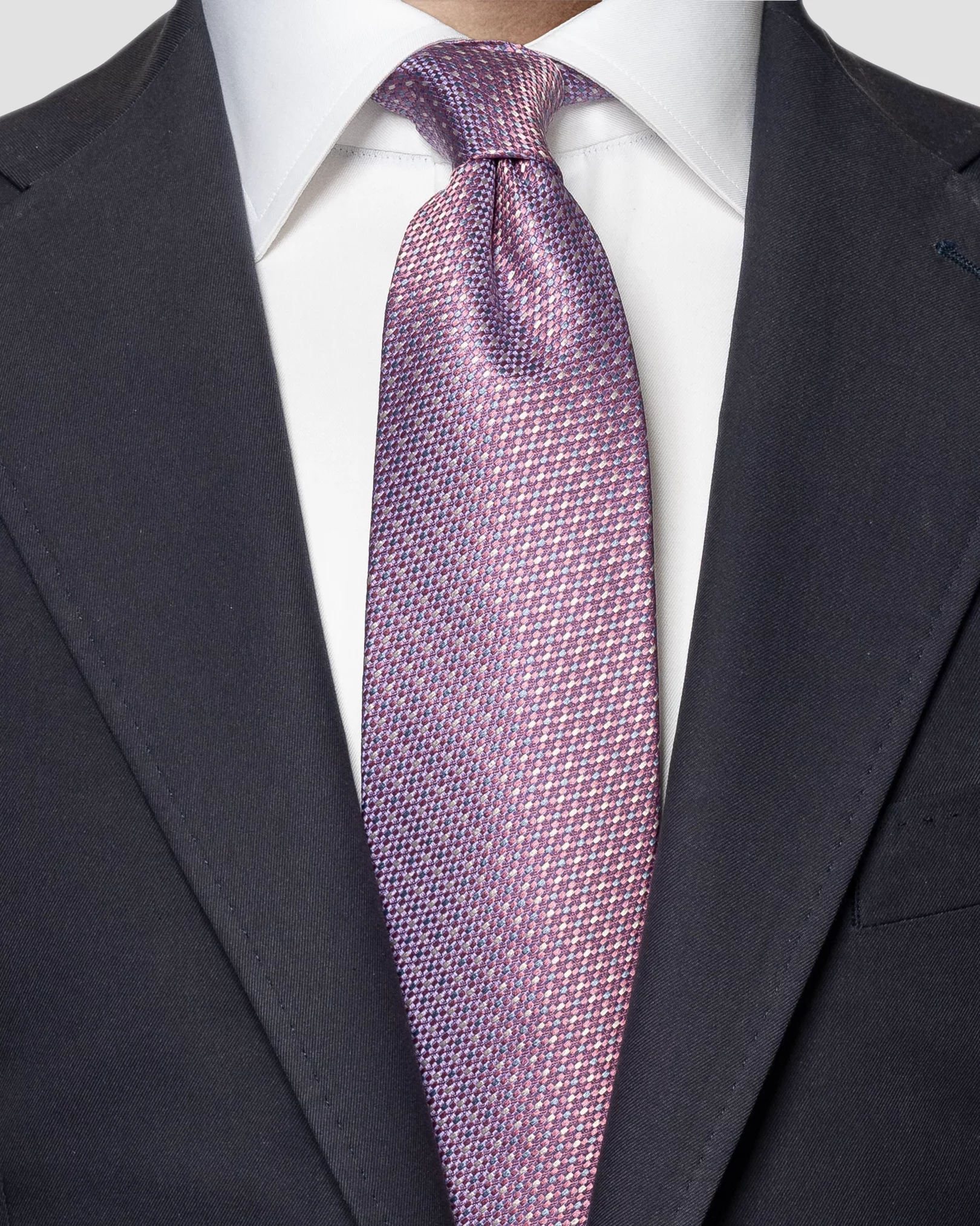 Eton - dark purple multi colored tie