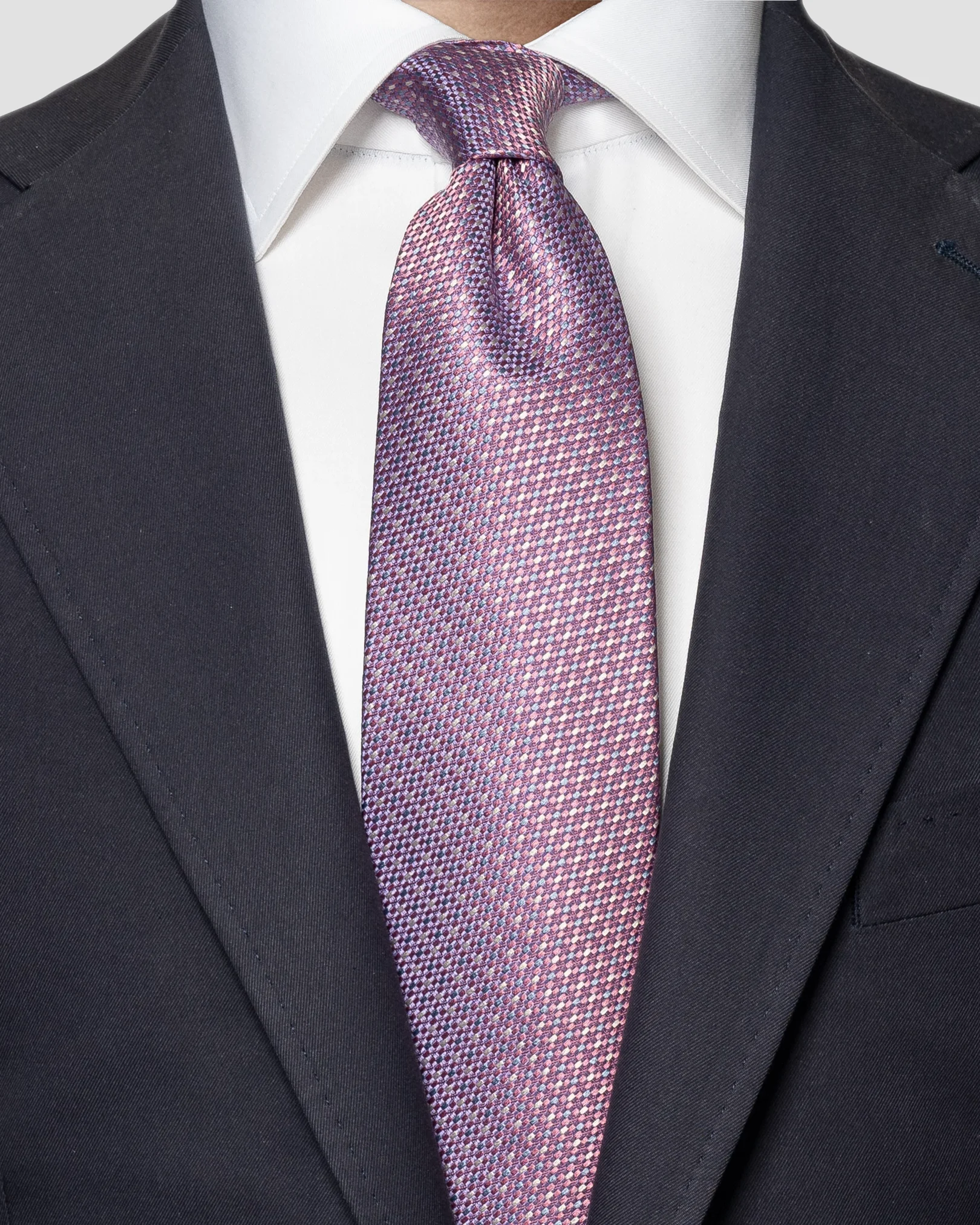 Eton - dark purple multi colored tie