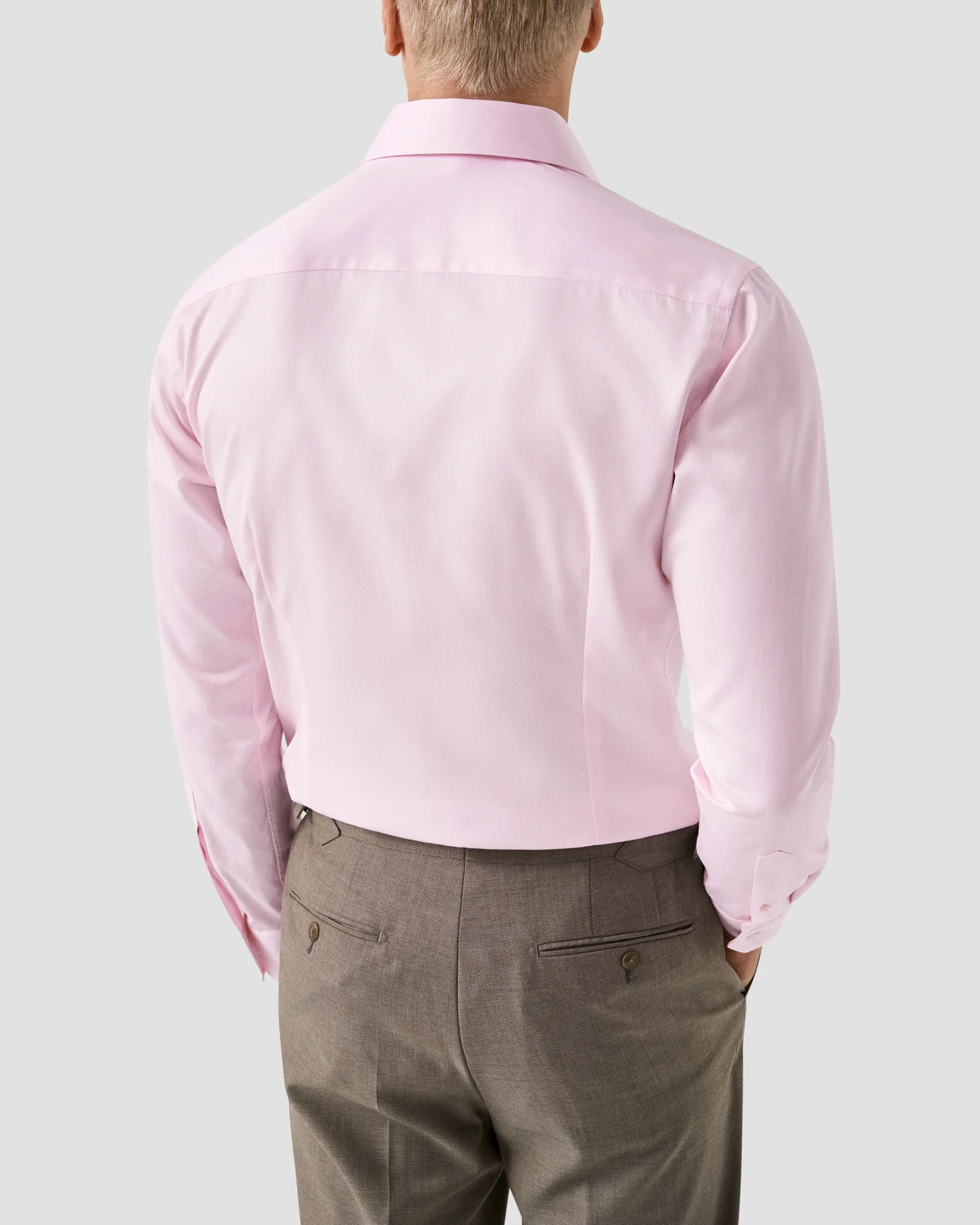 Eton - pink striped cotton tencel tm lyocell shirt