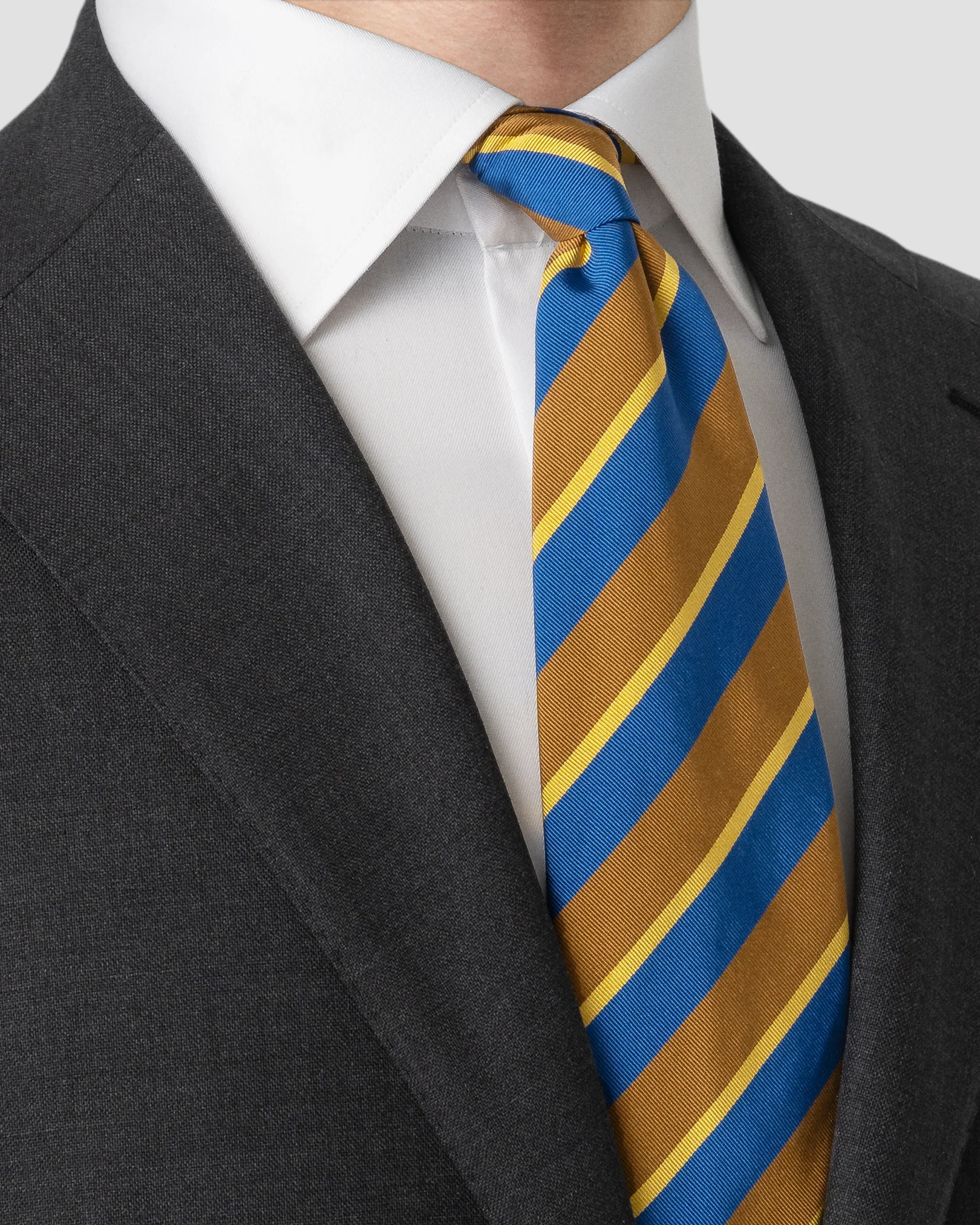 Eton - striped silk cotton mogador tie