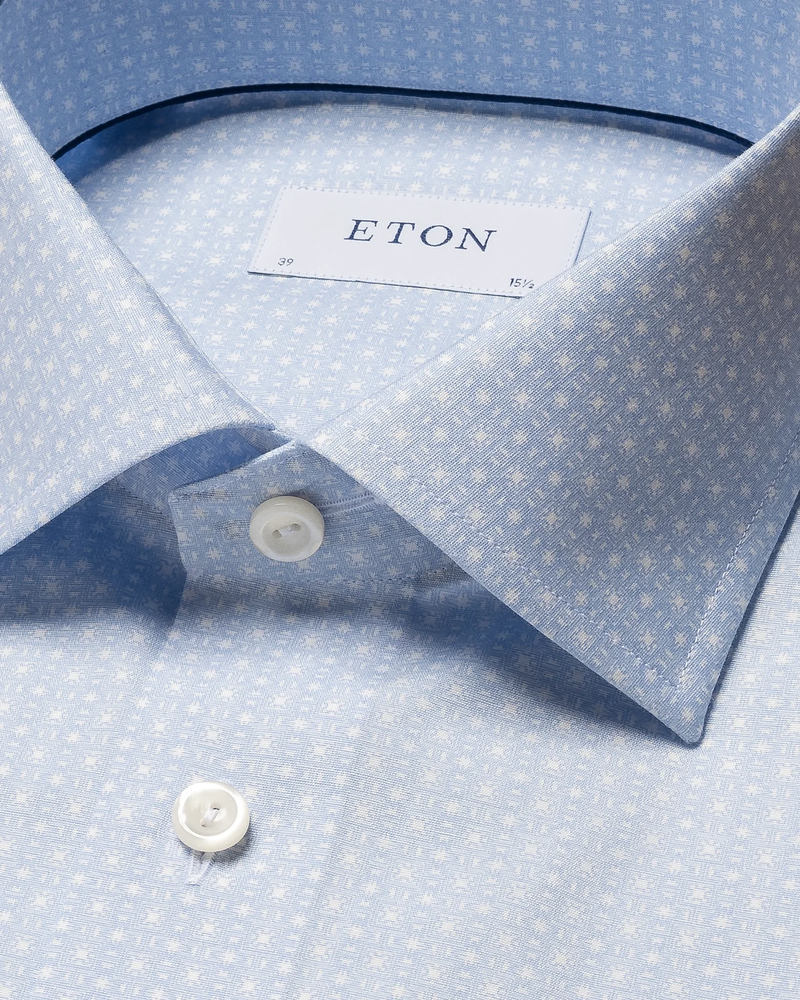 Eton - light blue poplin print cut away single contemporary